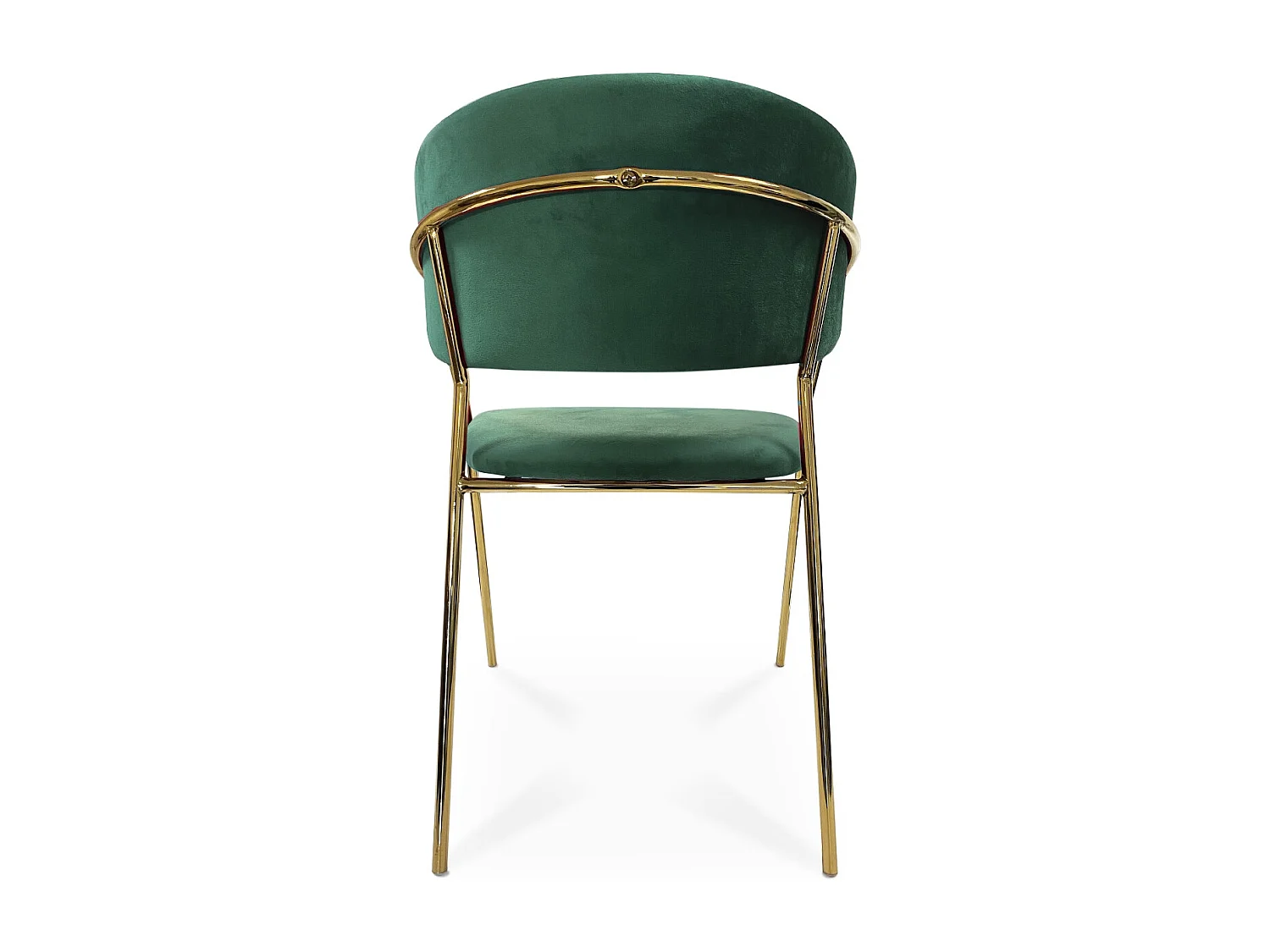 Lot de 4 chaises Margaux velours vert pieds or