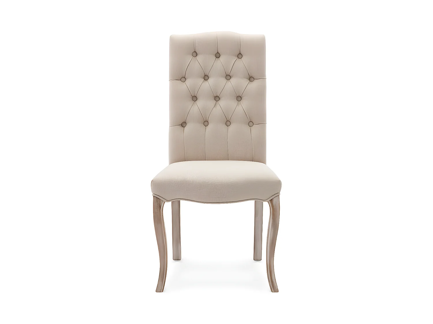 Lot de 4 chaises capitonnées Jade tissu beige