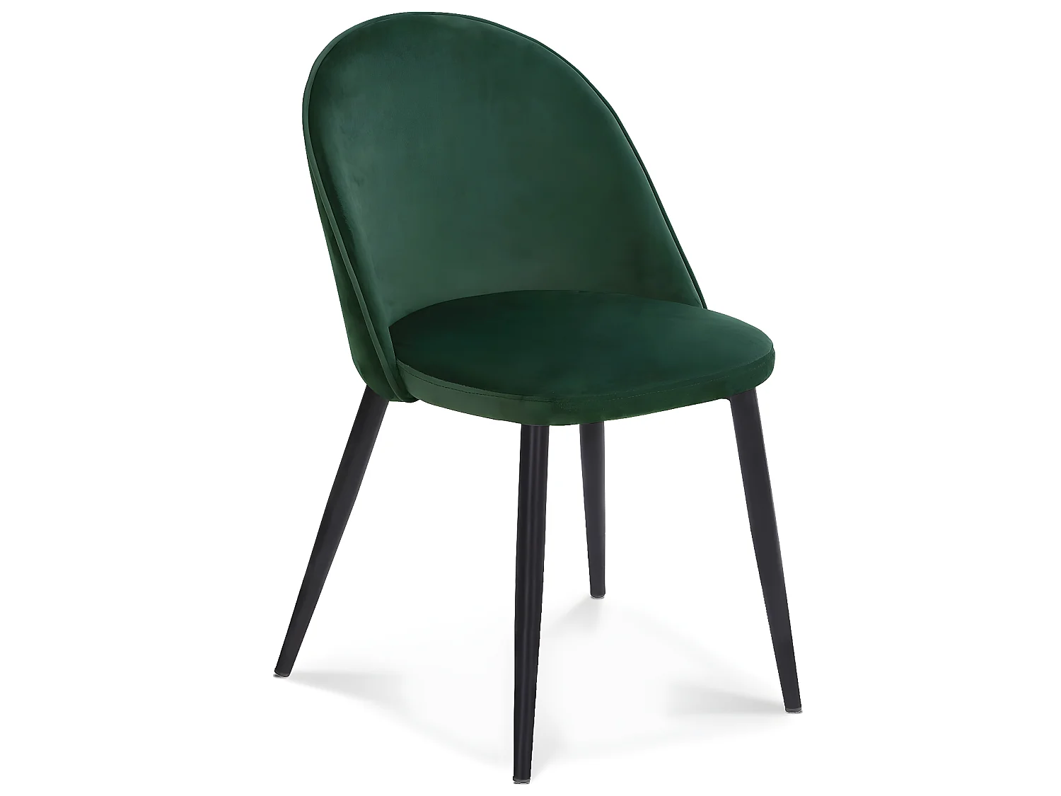 Lot de 6 chaises Cecilia velours Vert pieds noirs