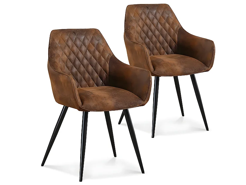 Lot de 2 chaises Victoria vintage pieds noir