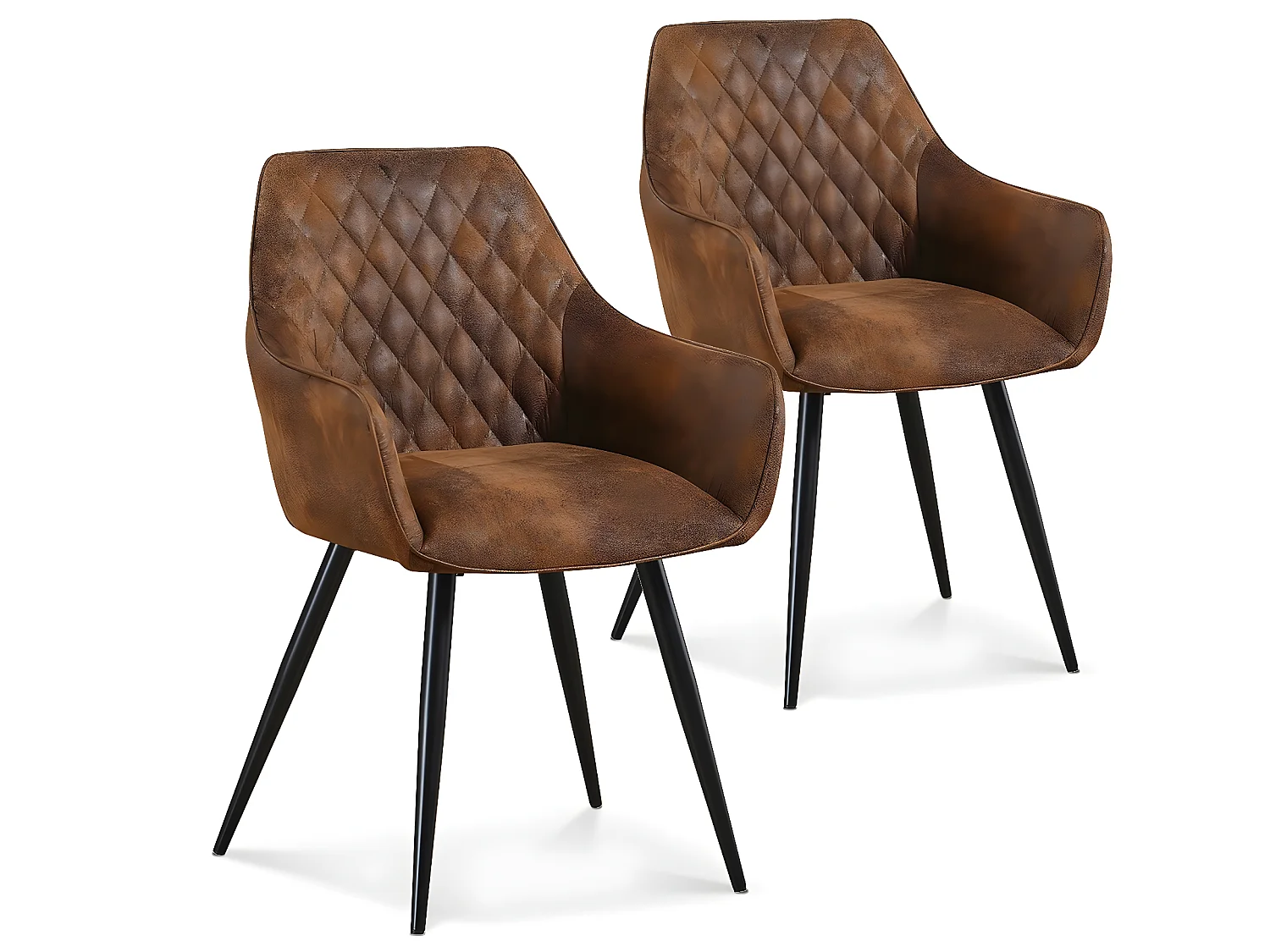 Lot de 2 chaises Victoria vintage pieds noir