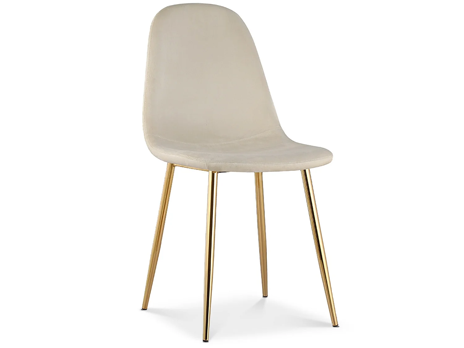 Lot de 4 chaises Bali velours beige pieds or