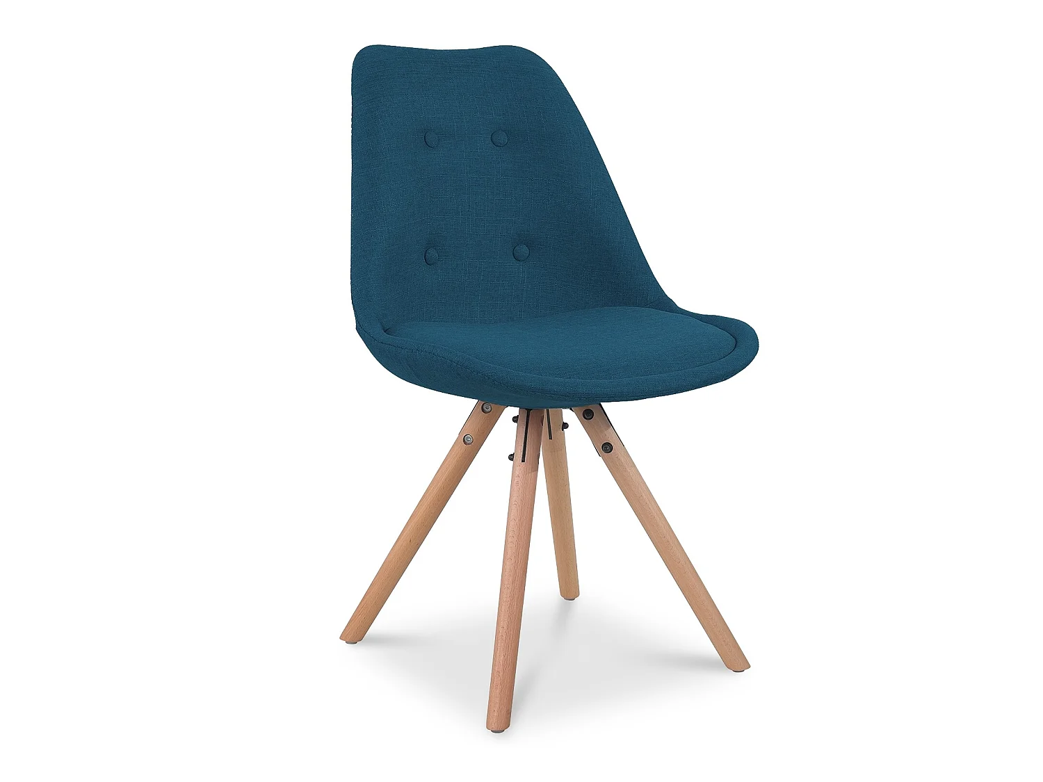 Lot de 4 chaises scandinaves Frida tissu bleu canard