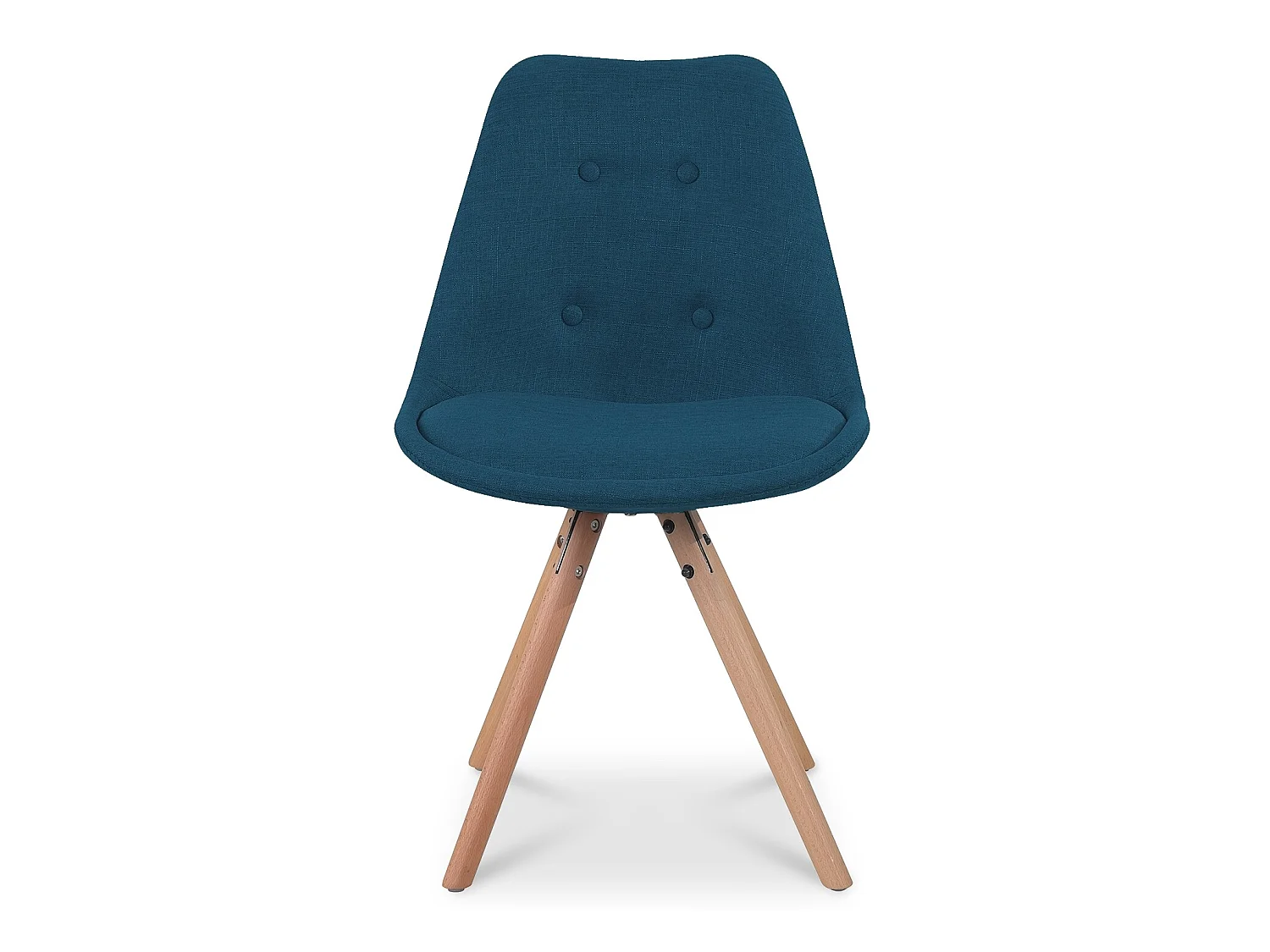 Lot de 4 chaises scandinaves Frida tissu bleu canard