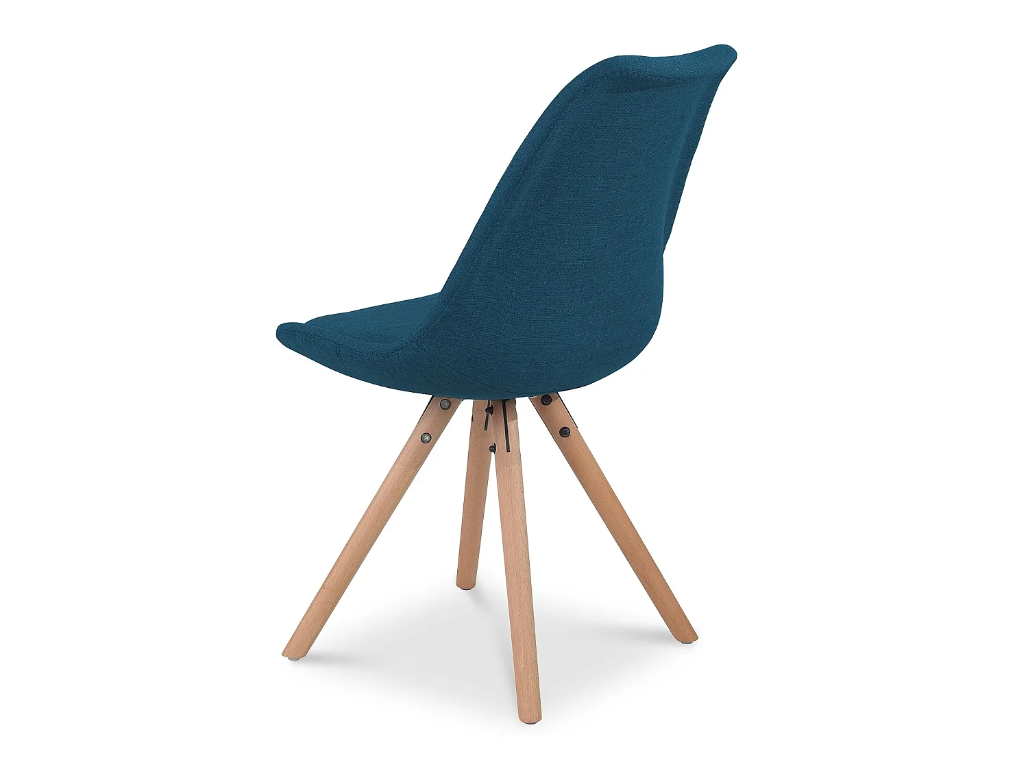 Lot de 4 chaises scandinaves Frida tissu bleu canard