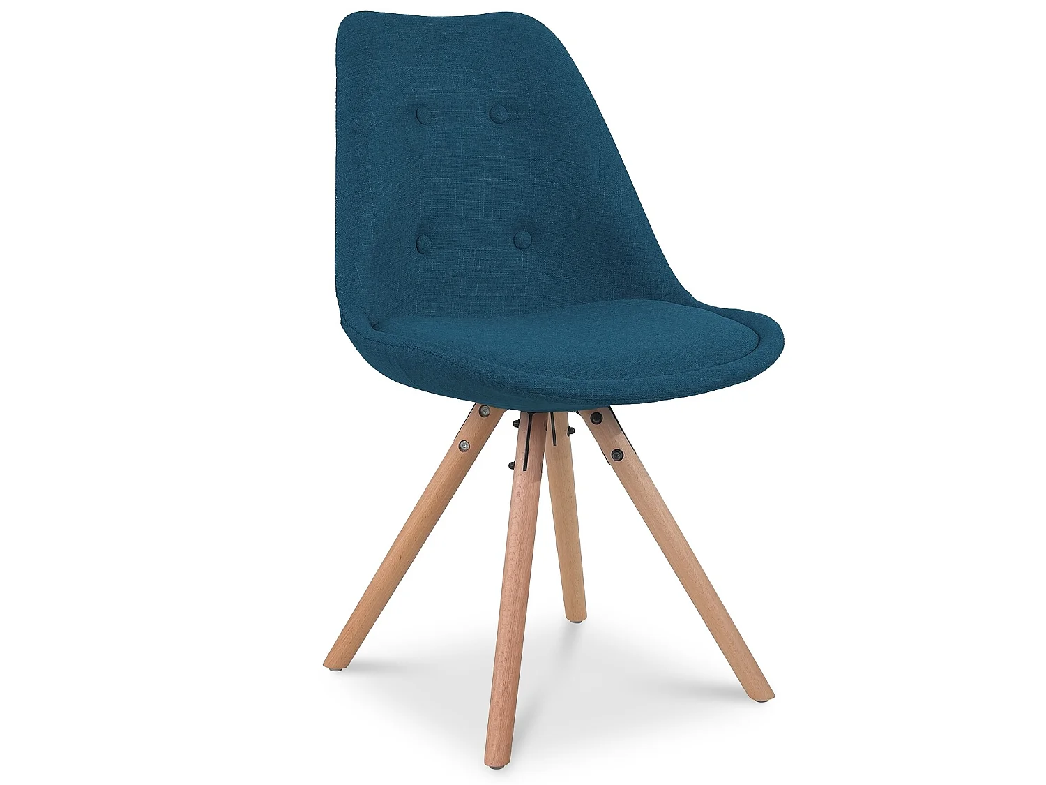 Lot de 4 chaises scandinaves Frida tissu bleu canard