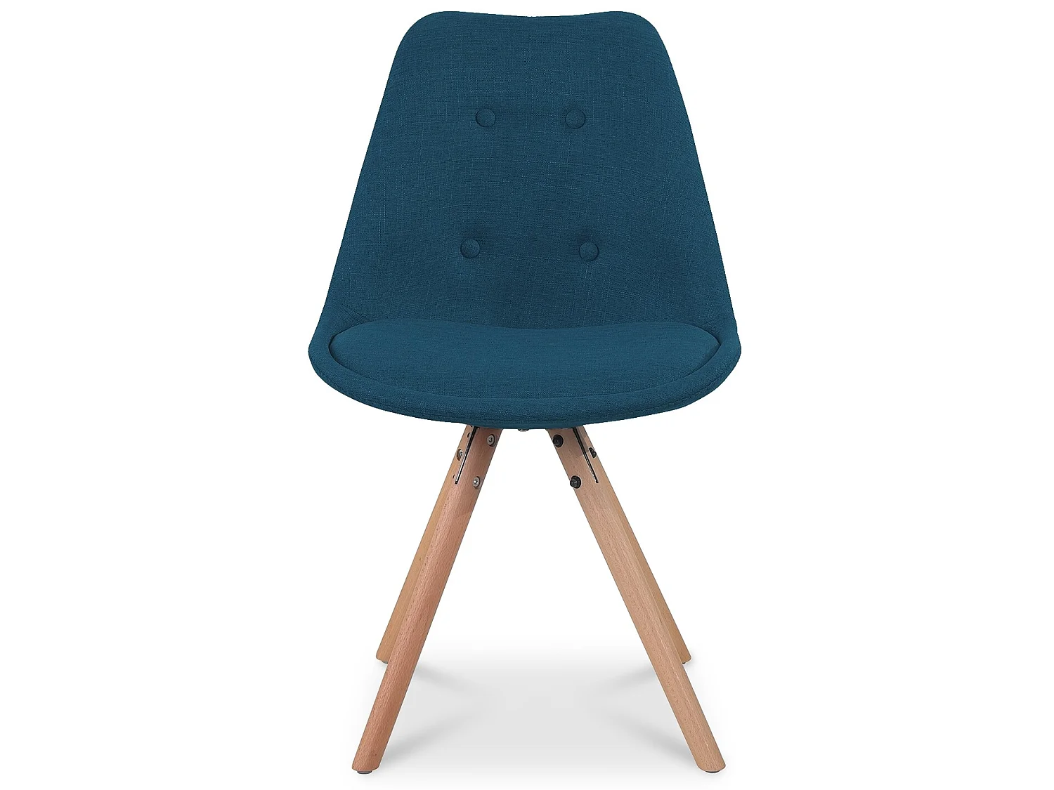 Lot de 4 chaises scandinaves Frida tissu bleu canard