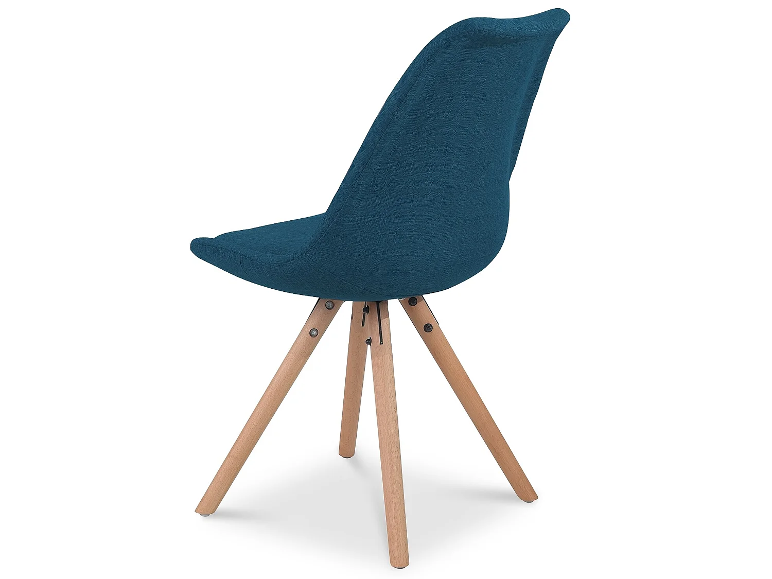 Lot de 4 chaises scandinaves Frida tissu bleu canard