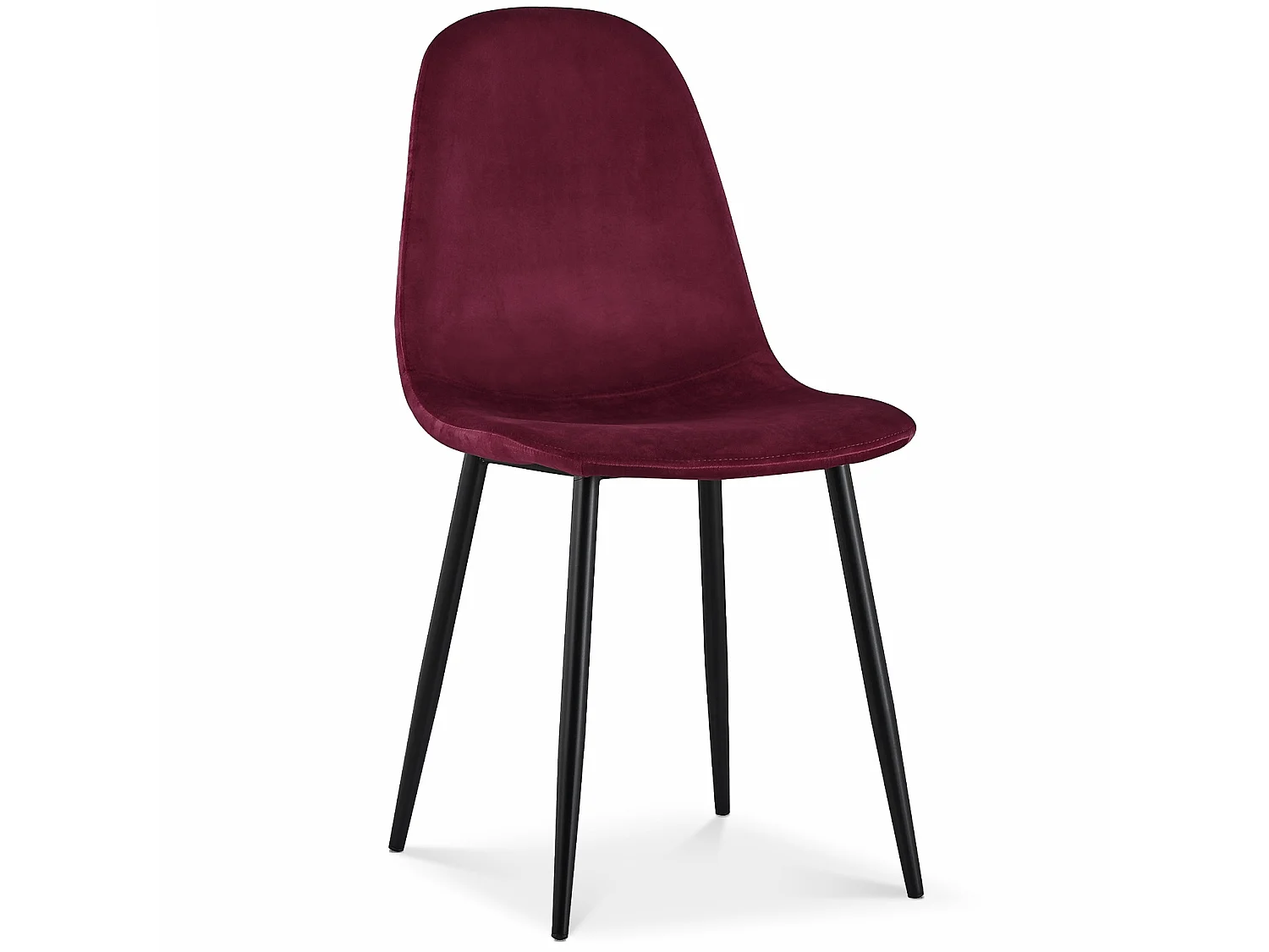 Lot de 4 chaises Bali velours rouge pieds noir