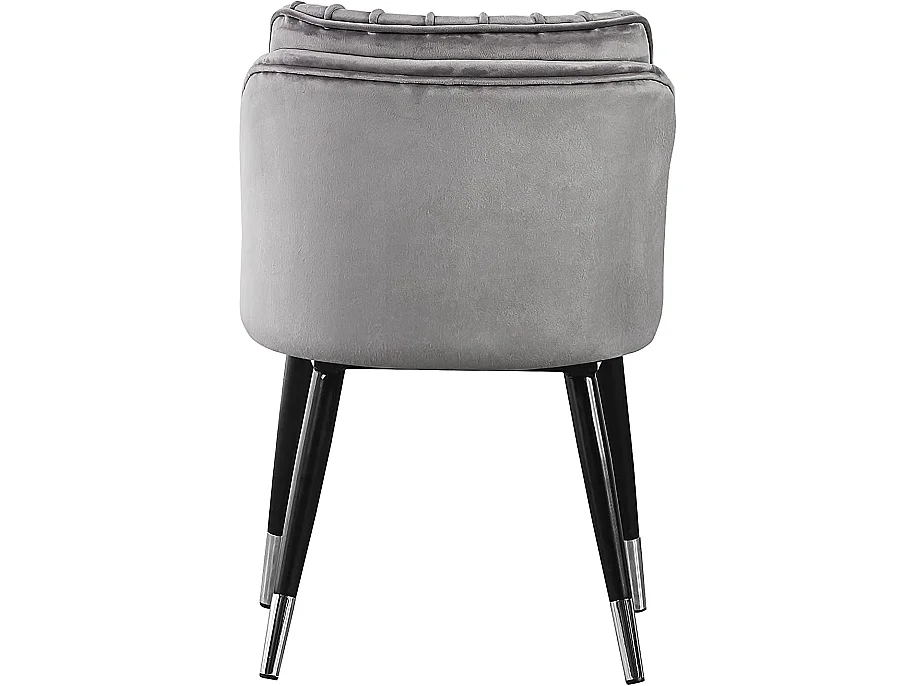 MILANO - Chaise de Salle à Manger en Velours - Style Vintage - Gris