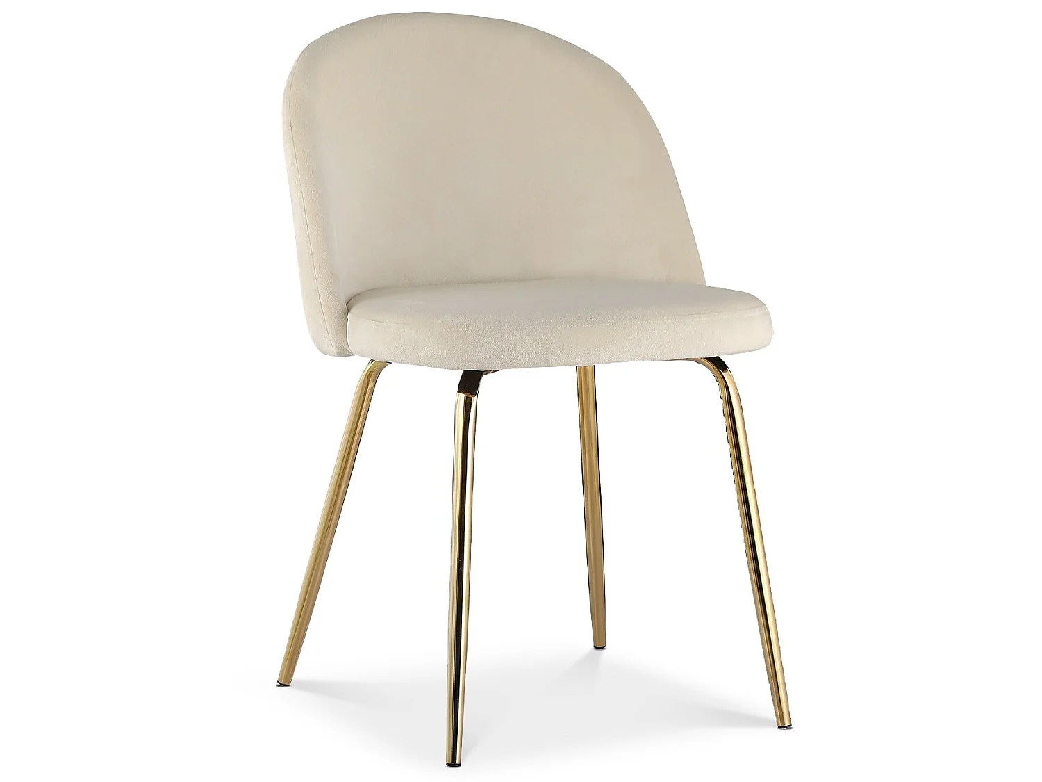 Lot de 2 chaises Cecilia velours Beige pieds or