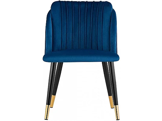 MILANO - Chaise de Salle à Manger en Velours - Style Vintage - Bleu