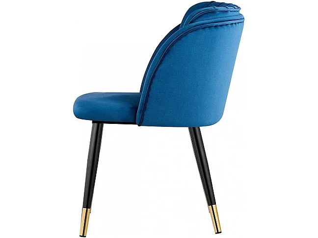 MILANO - Chaise de Salle à Manger en Velours - Style Vintage - Bleu