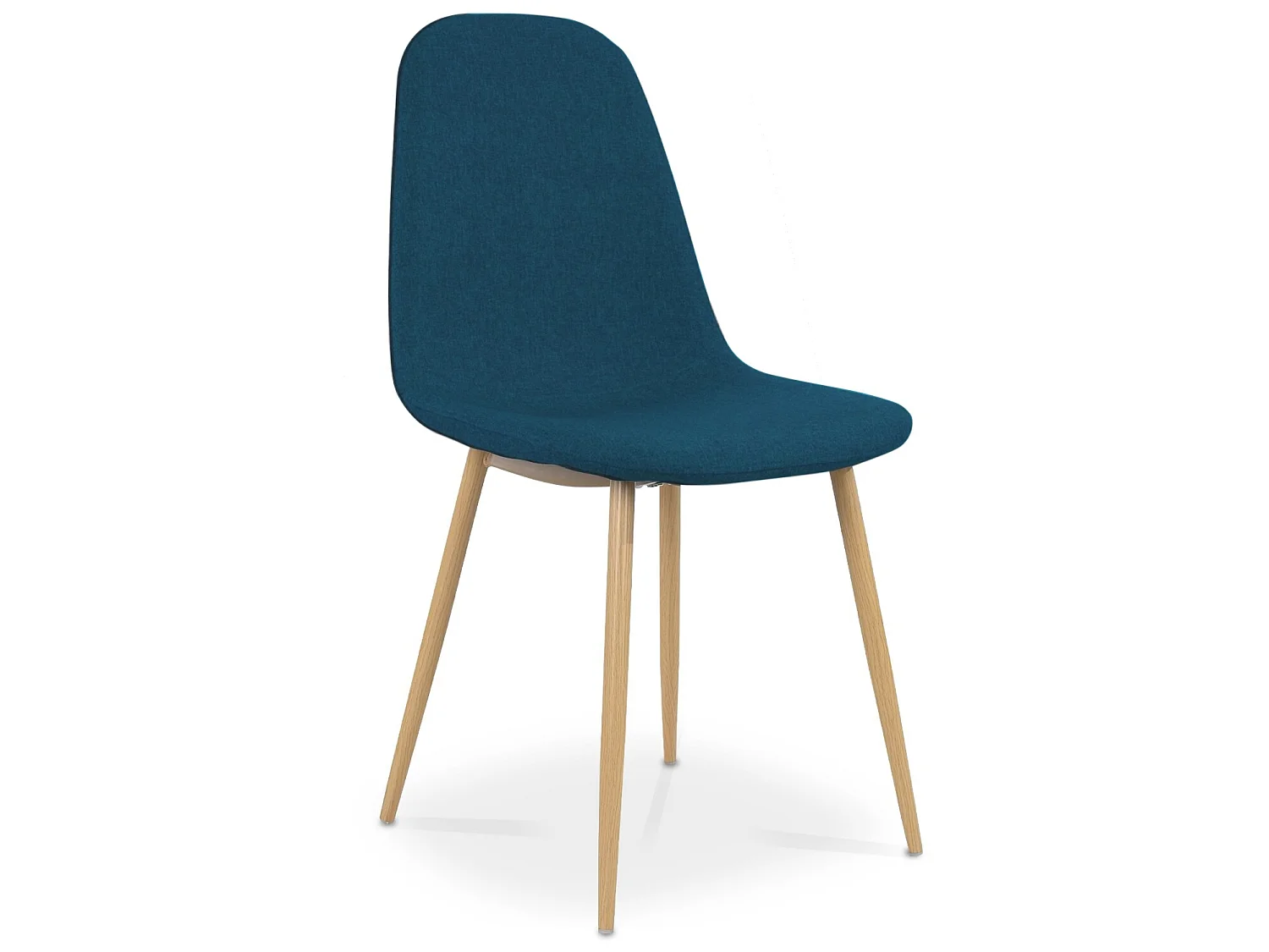 Lot de 4 chaises scandinaves Bali tissu bleu canard