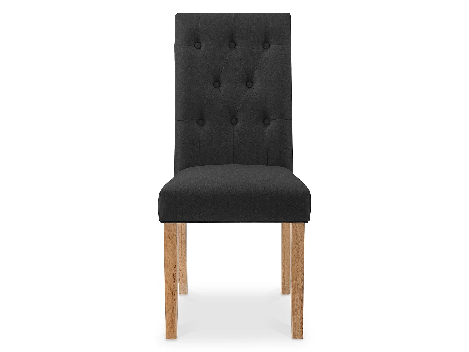 Lot de 2 chaises capitonnées Gaya tissu noir