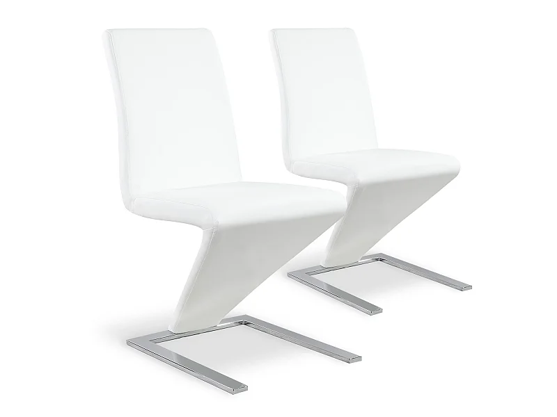 Lot de 2 chaises design Delano Blanc