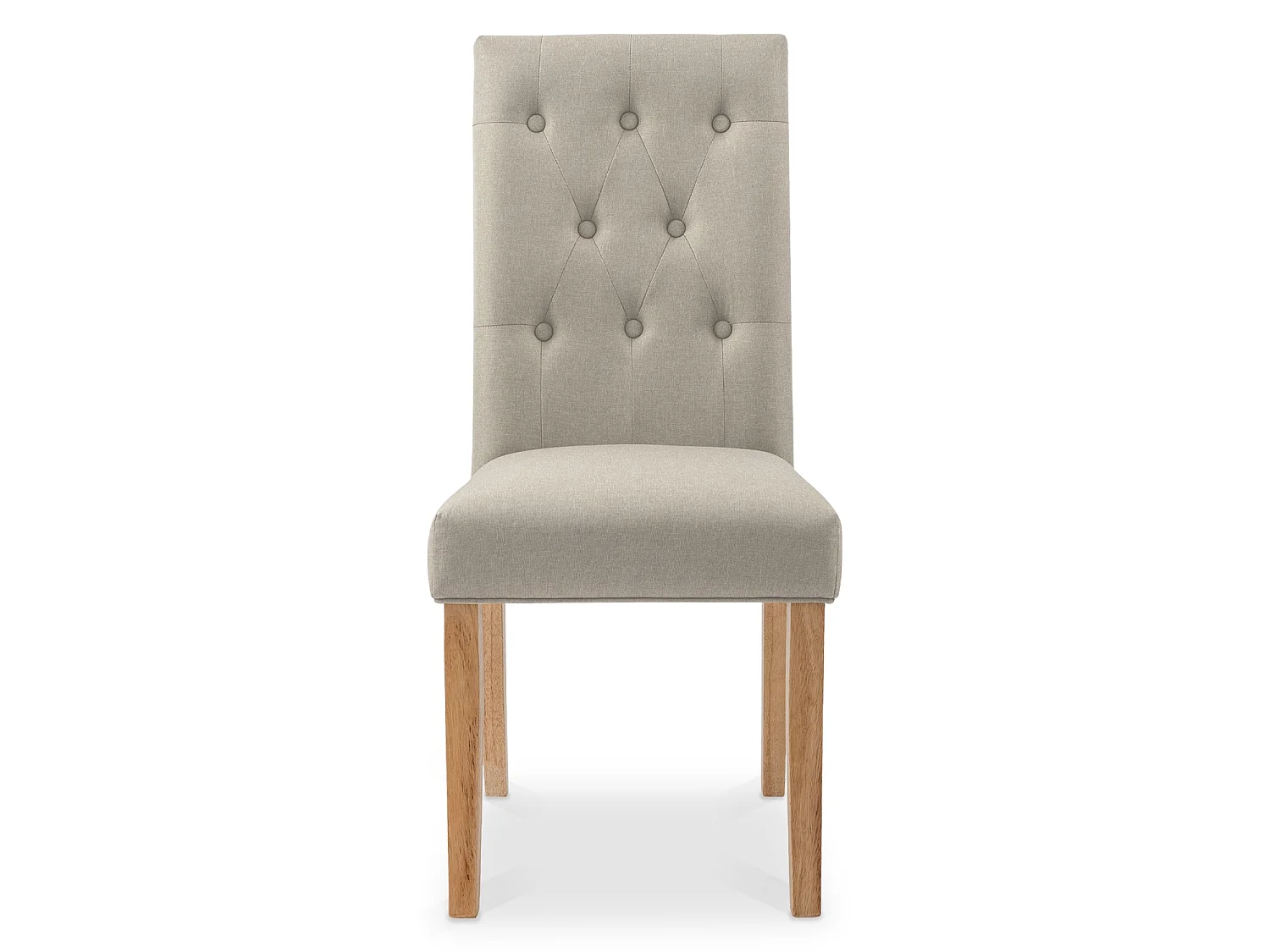 Lot de 2 chaises capitonnées Gaya tissu beige