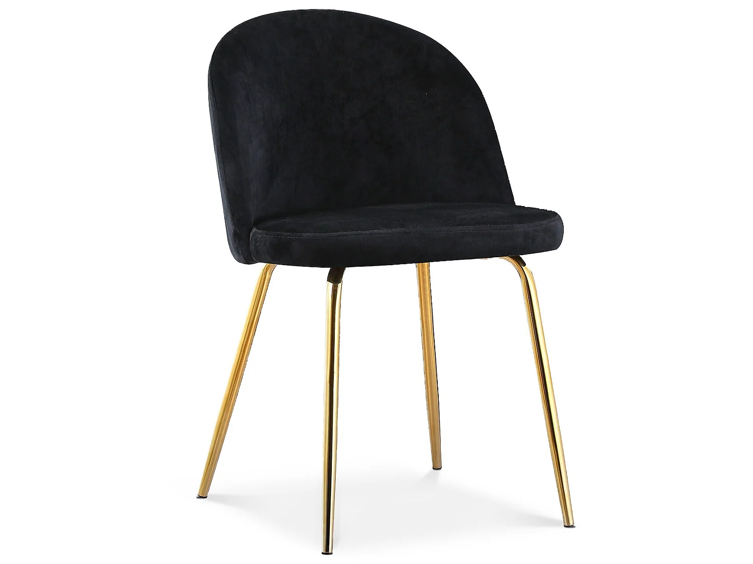 Lot de 4 chaises Cecilia Velours Noir pieds or