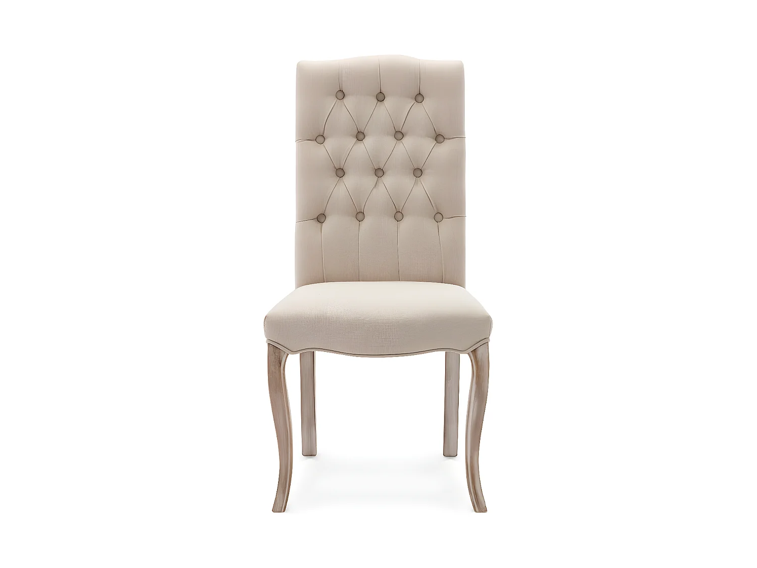 Lot de 6 chaises capitonnées Jade tissu beige