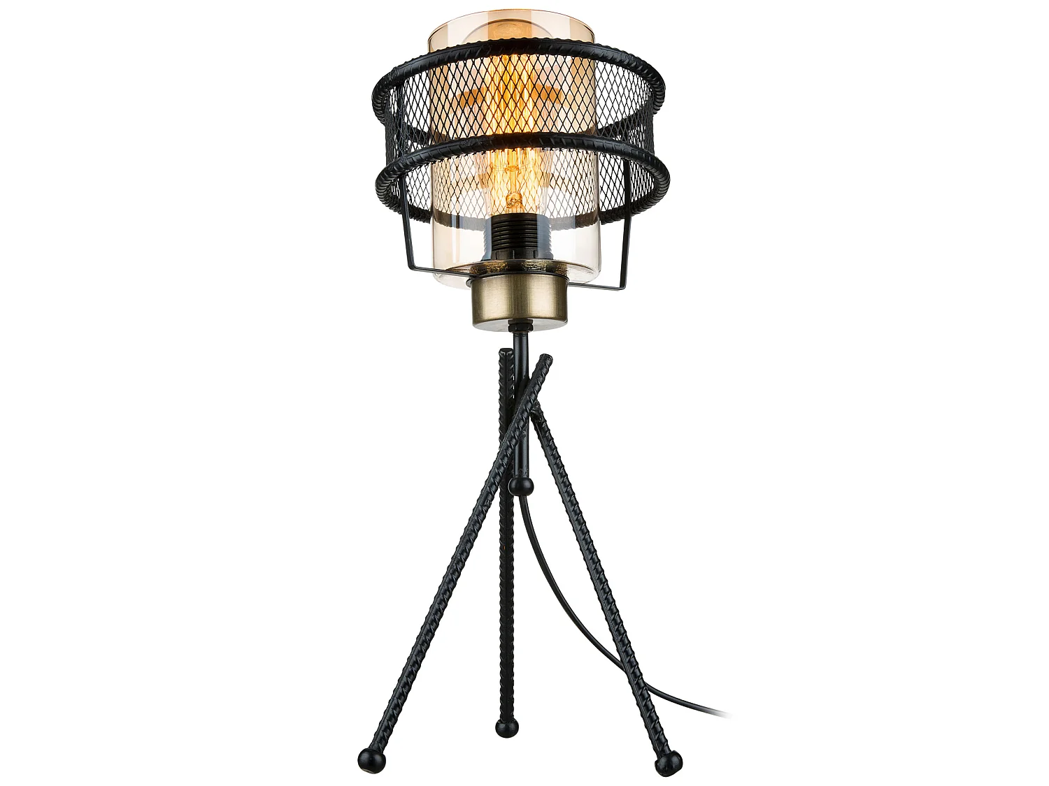 Lampe de bureau Burton en métal et verre 41,5 cm E27 noir [lux.pro]