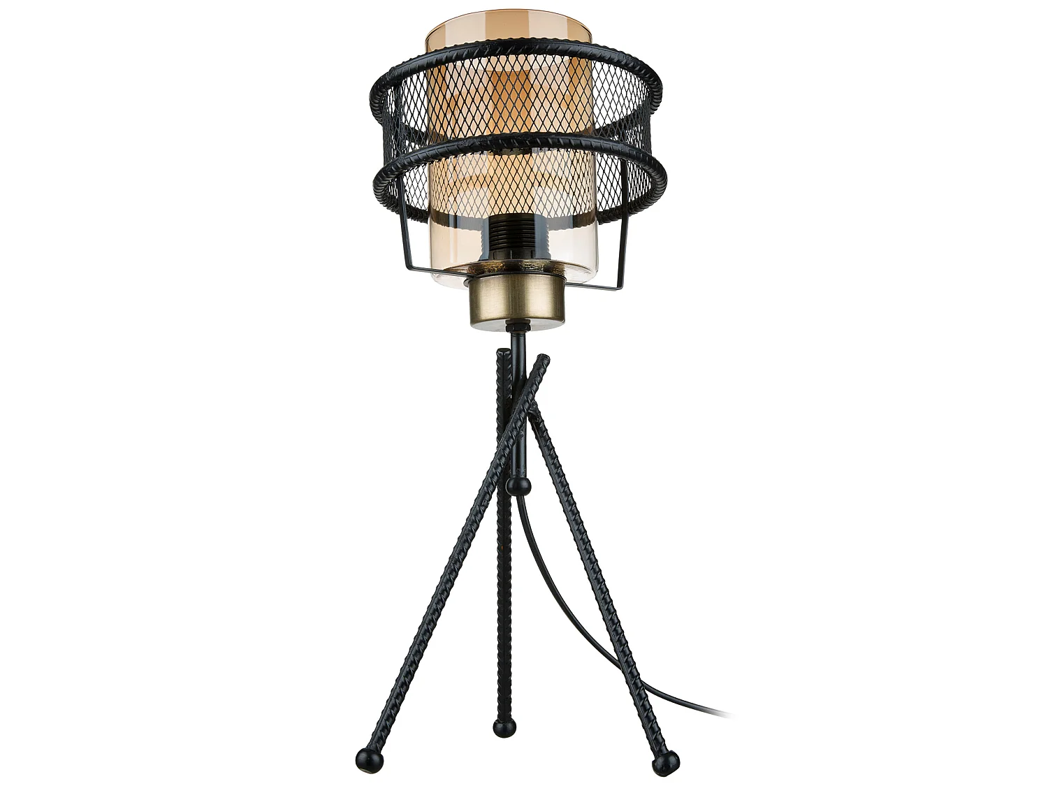 Lampe de bureau Burton en métal et verre 41,5 cm E27 noir [lux.pro]