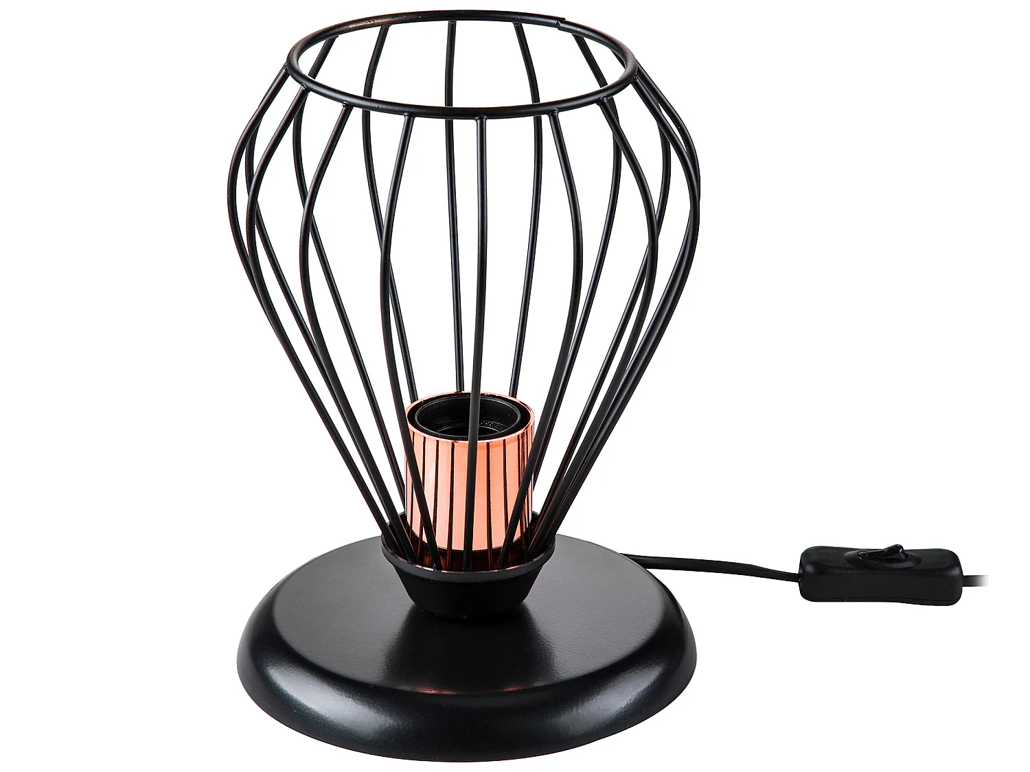 Lampe de bureau Grays en métal 23 cm E27 noir / cuivre [lux.pro]