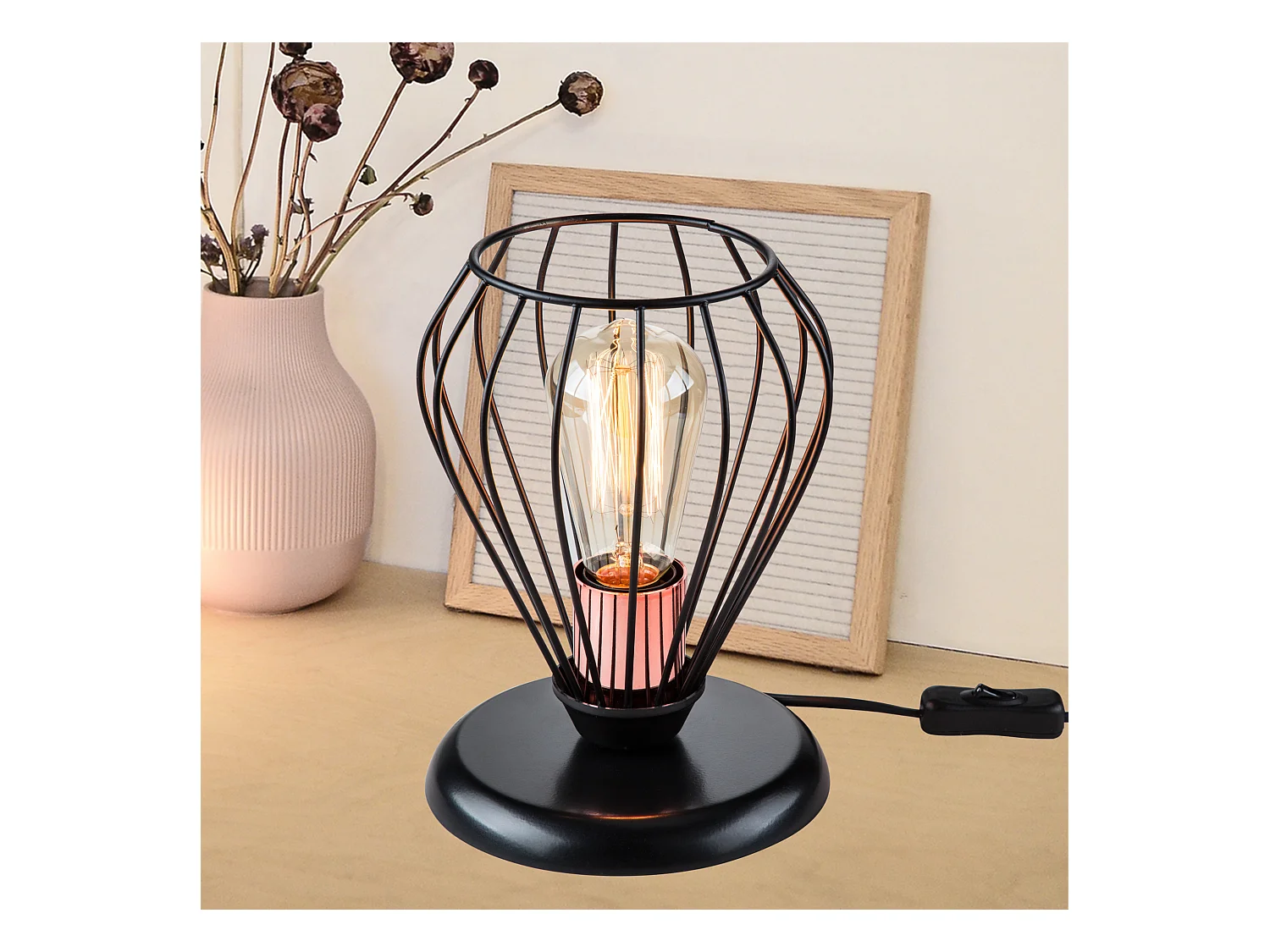 Lampe de bureau Grays en métal 23 cm E27 noir / cuivre [lux.pro]