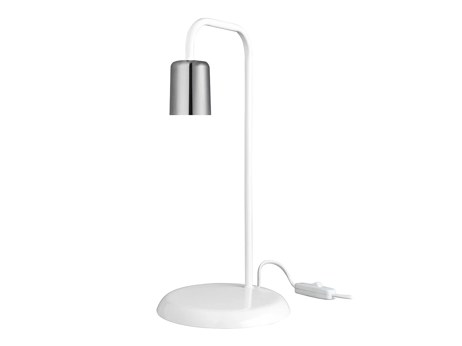 Lampe de bureau Lancaster en métal 36 cm E27 blanc / chrome [lux.pro]