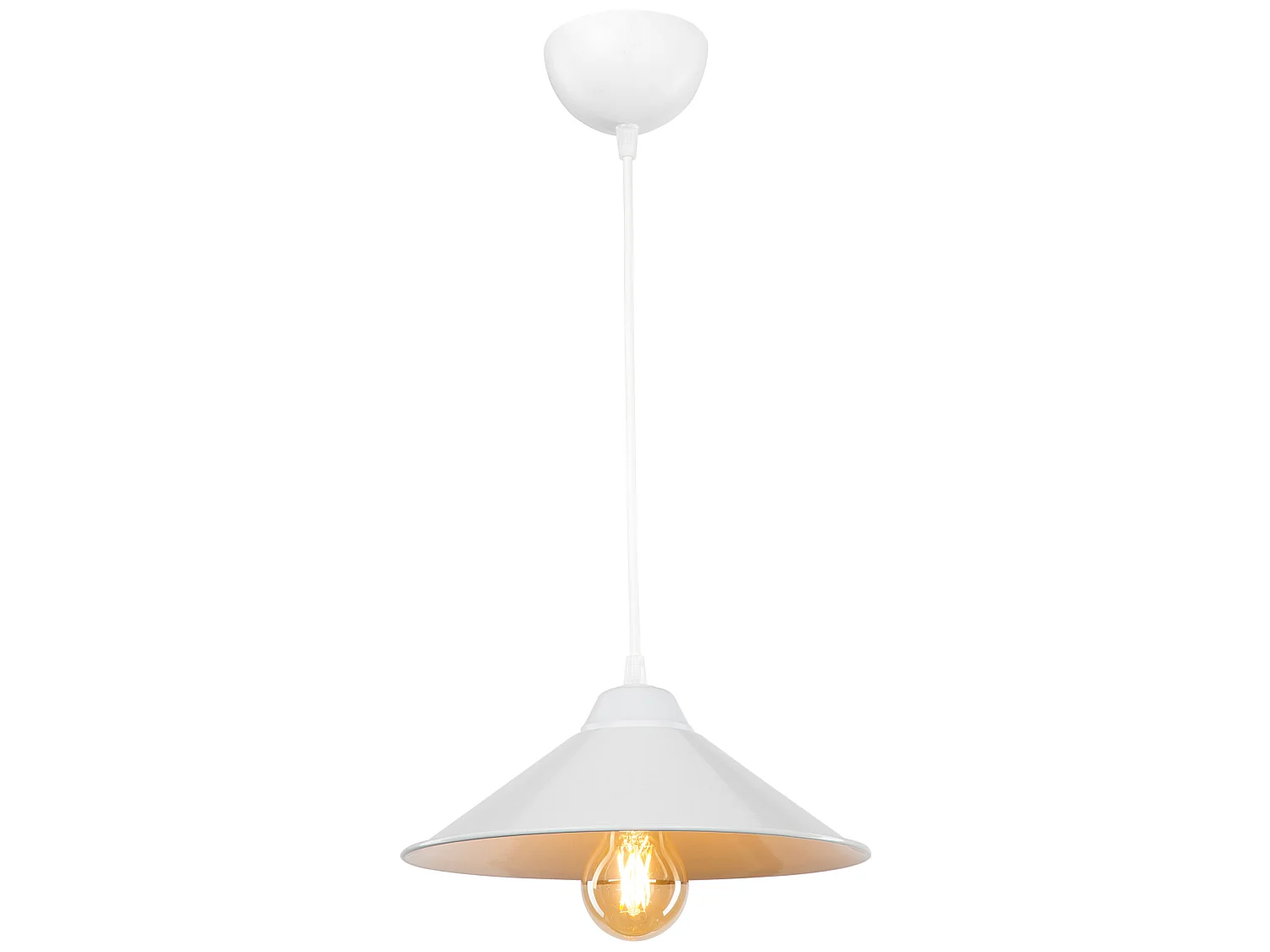 Suspension Hereford en plastique hauteur 48 cm E27 blanc [lux.pro]