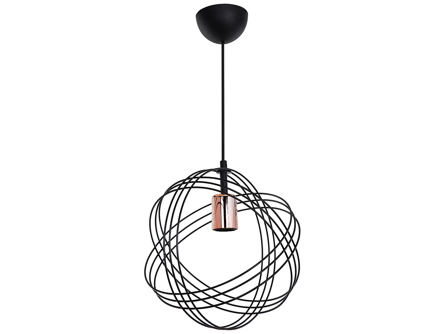 Suspension Hove en métal 75 cm E27 noir / cuivre [lux.pro]