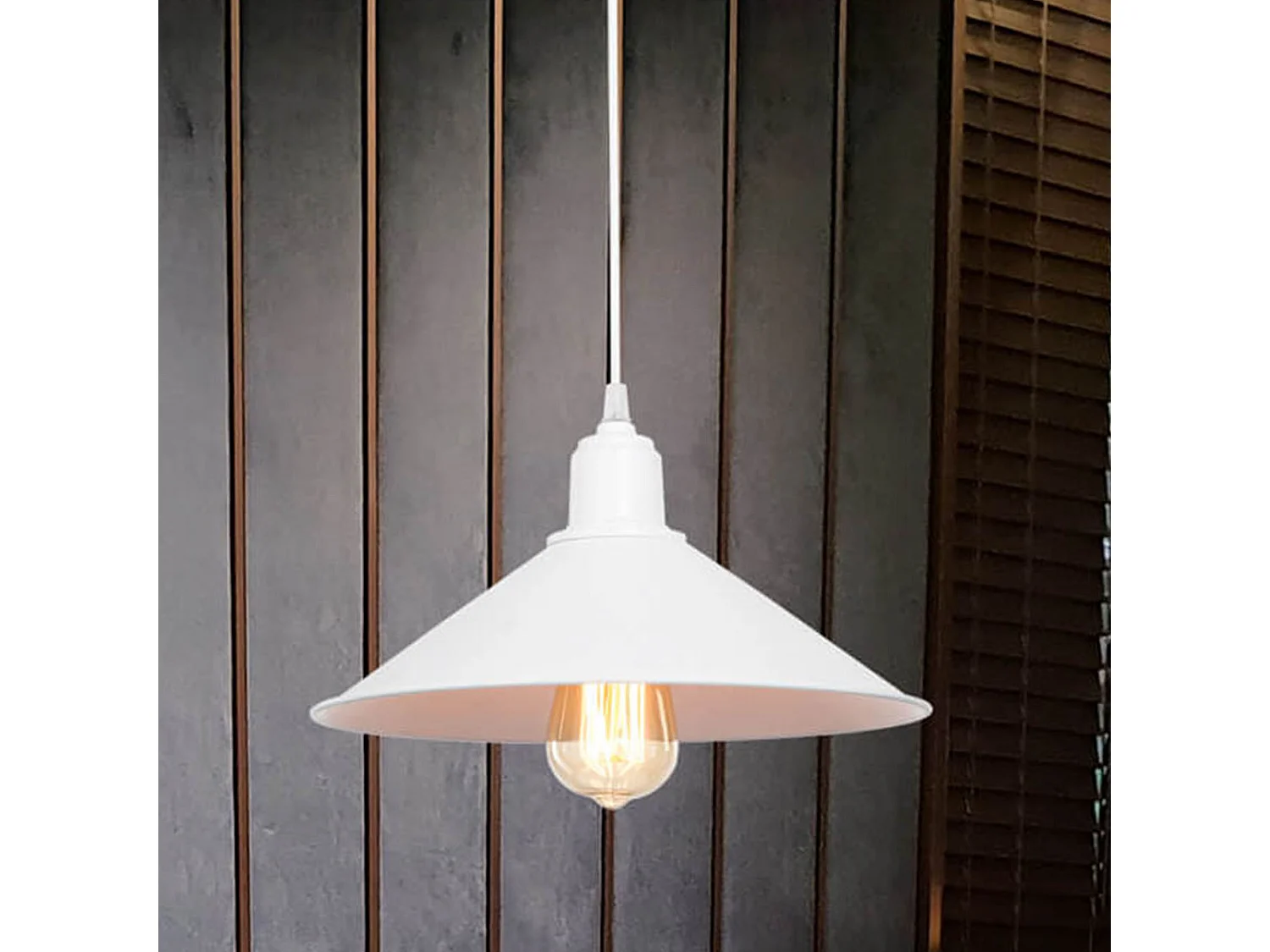 Suspension Hinckley en plastique hauteur 62 cm E27 blanc [lux.pro]