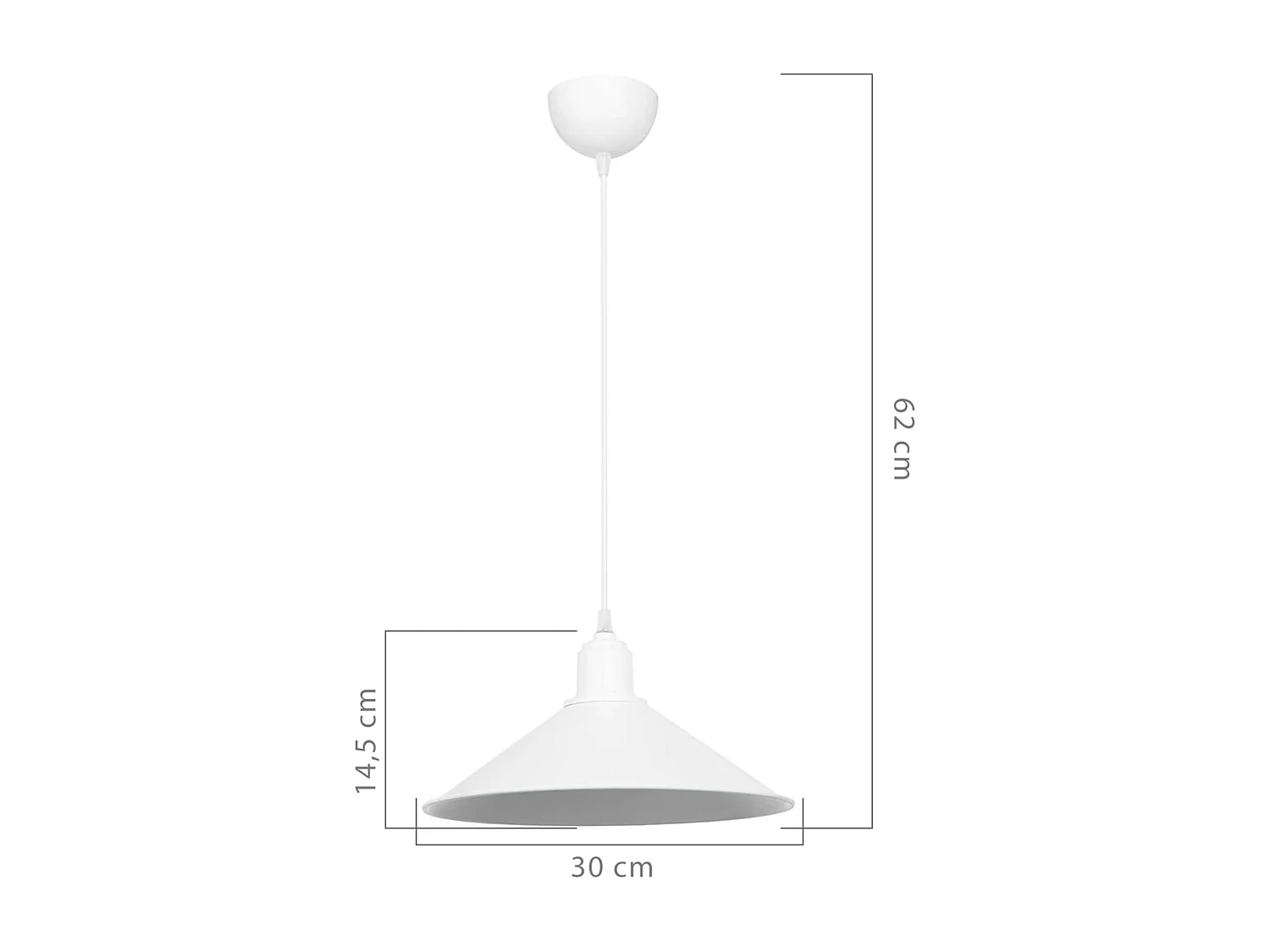 Suspension Hinckley en plastique hauteur 62 cm E27 blanc [lux.pro]