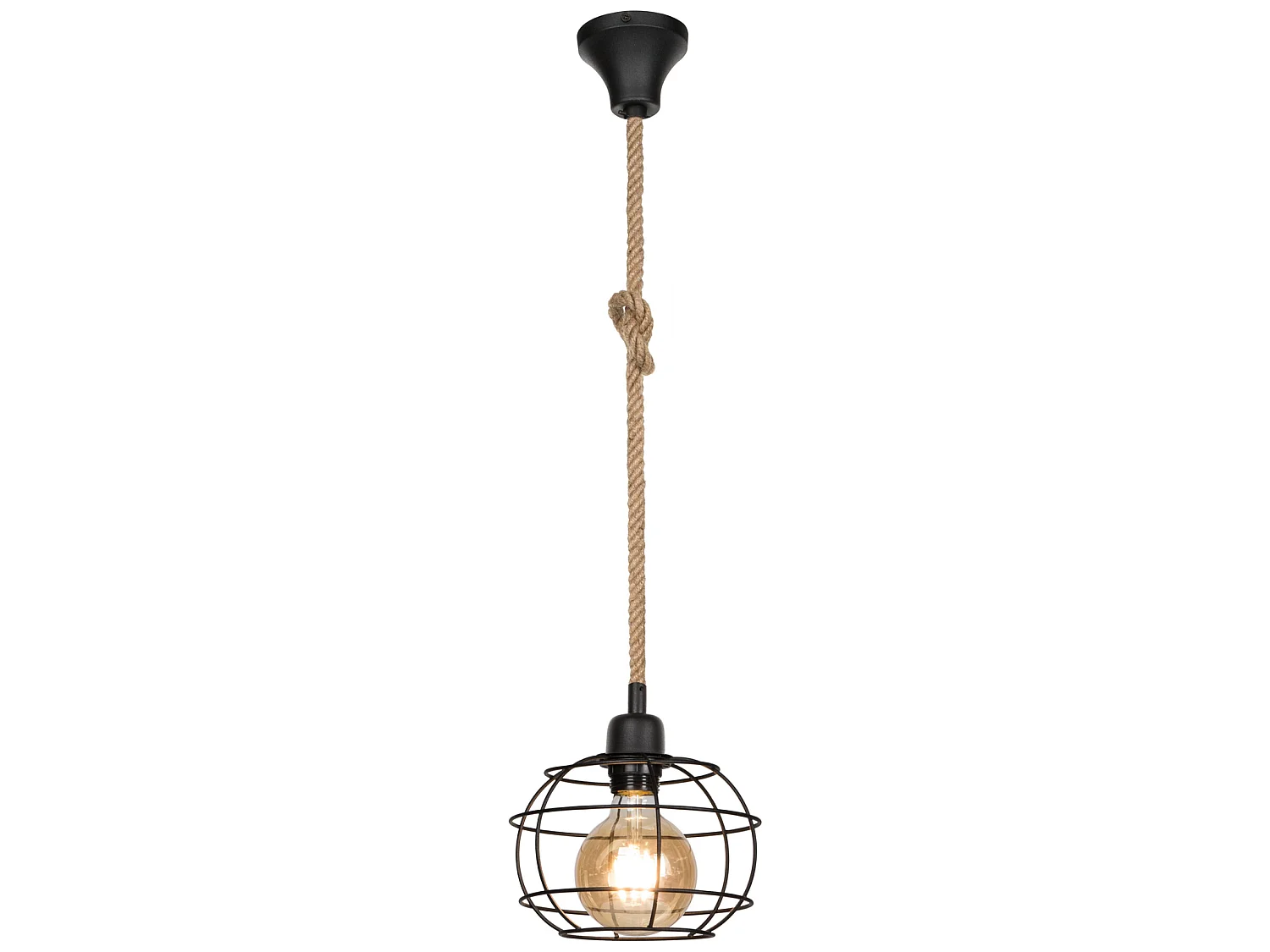 Suspension Altrincham en métal et corde de jute 81,5 cm E27 [lux.pro]