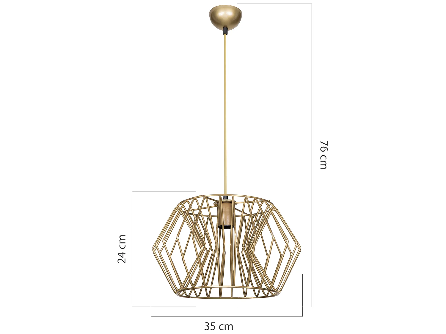 Suspension Bournemouth en métal 76 cm E27 bronze patiné [lux.pro]