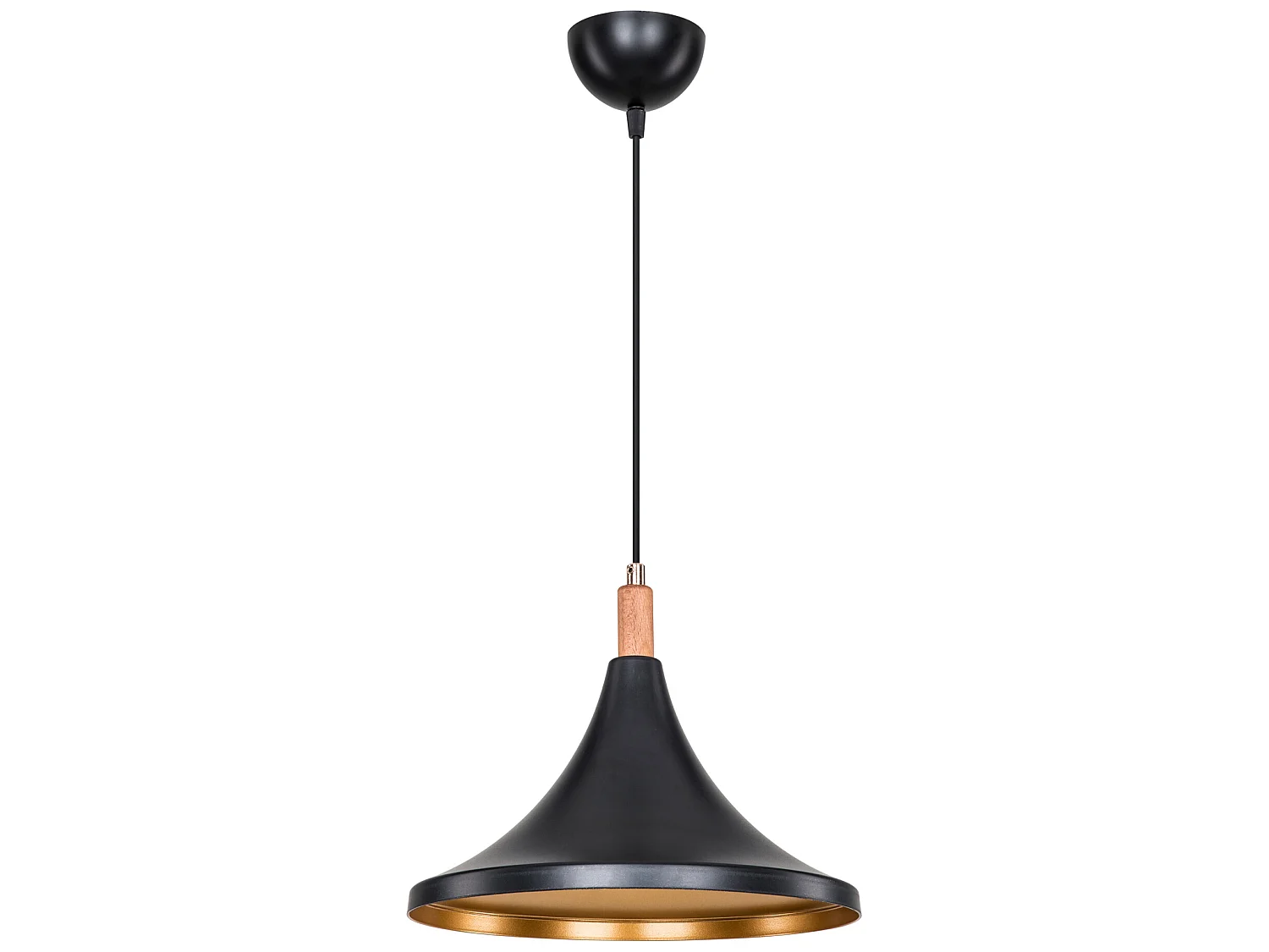 Suspension Hastings en plastique hauteur 80 cm E27 noir / doré [lux.pro]
