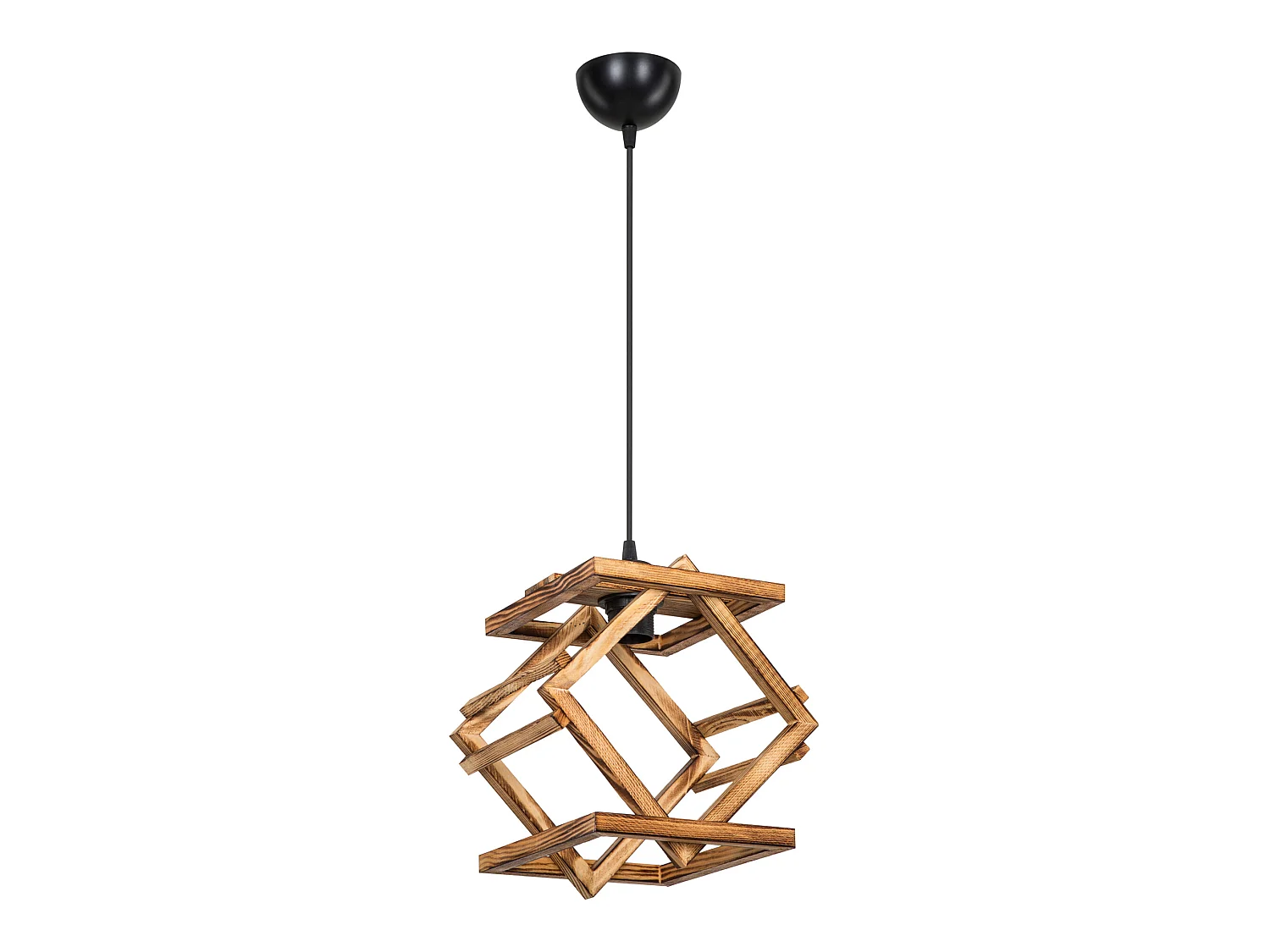 Suspension Dudley bois massif 75 cm E27 noir / naturel [lux.pro]