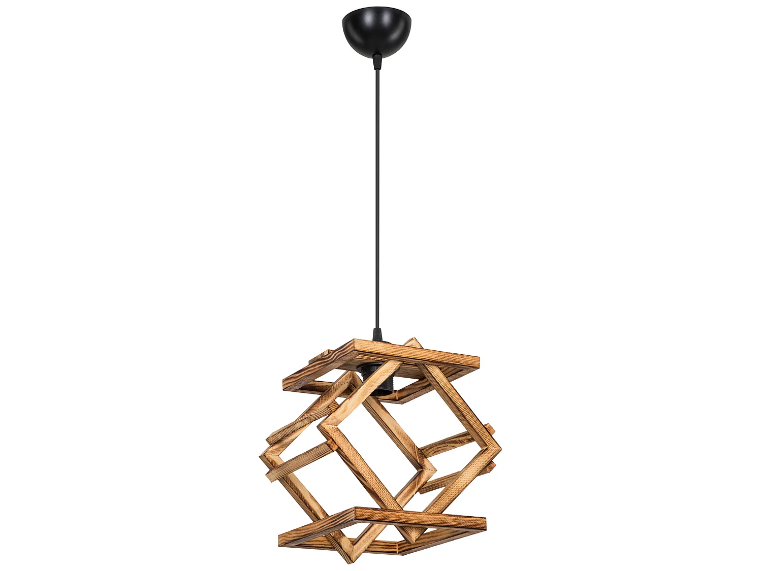 Suspension Dudley bois massif 75 cm E27 noir / naturel [lux.pro]