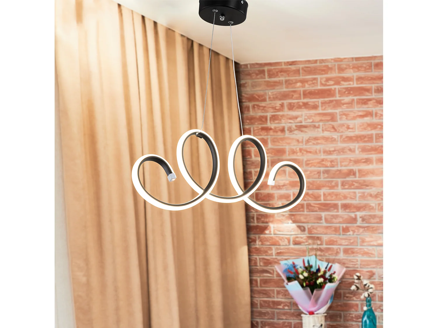 Suspension Durham 67 cm 206 LED noir / blanc [lux.pro]