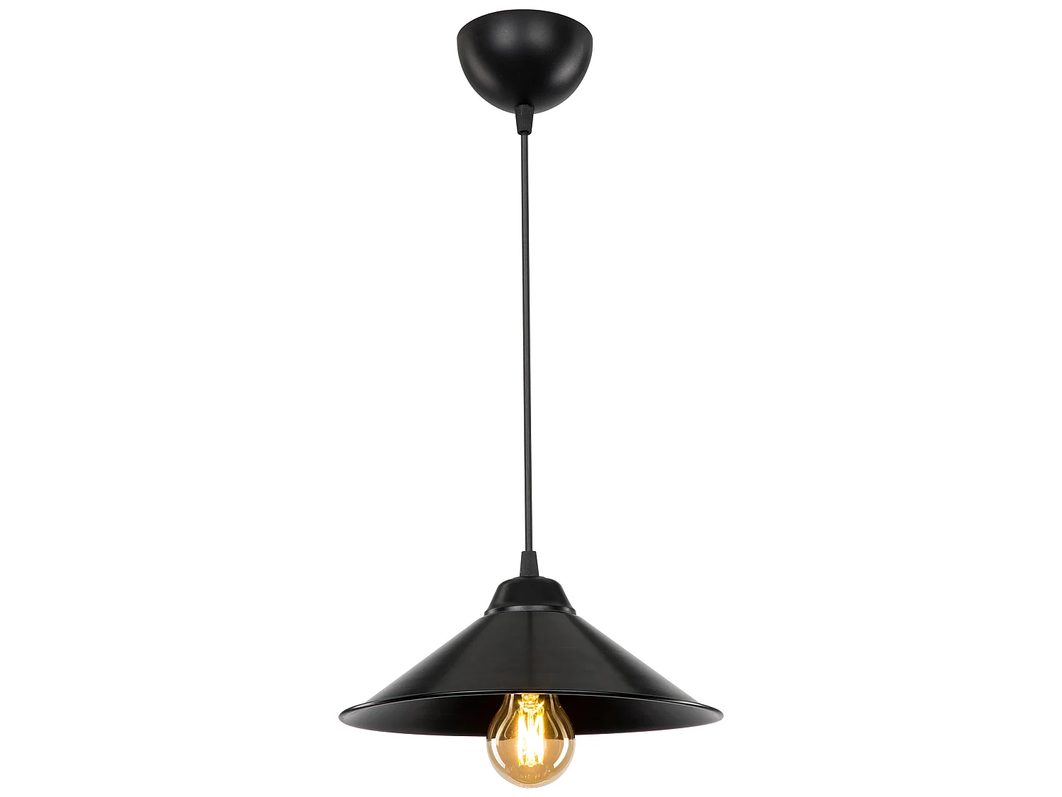 Suspension Hereford en plastique hauteur 48 cm E27 noir [lux.pro]