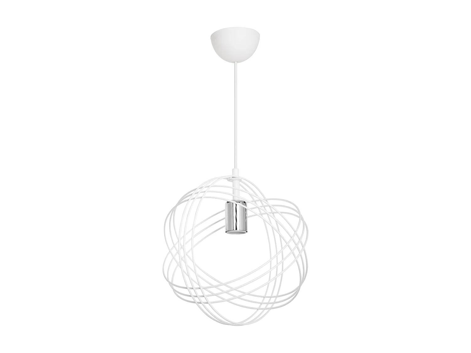 Suspension Hove en métal 75 cm E27 blanc / argenté [lux.pro]