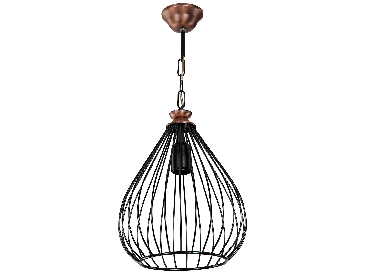 Suspension Bracknell en métal 54 cm E27 noir / bronze [lux.pro]