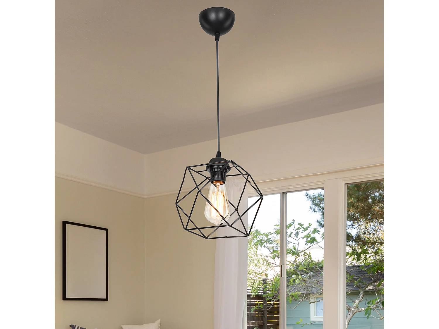 Suspension Brentwood en métal 60 cm E27 noir [lux.pro]