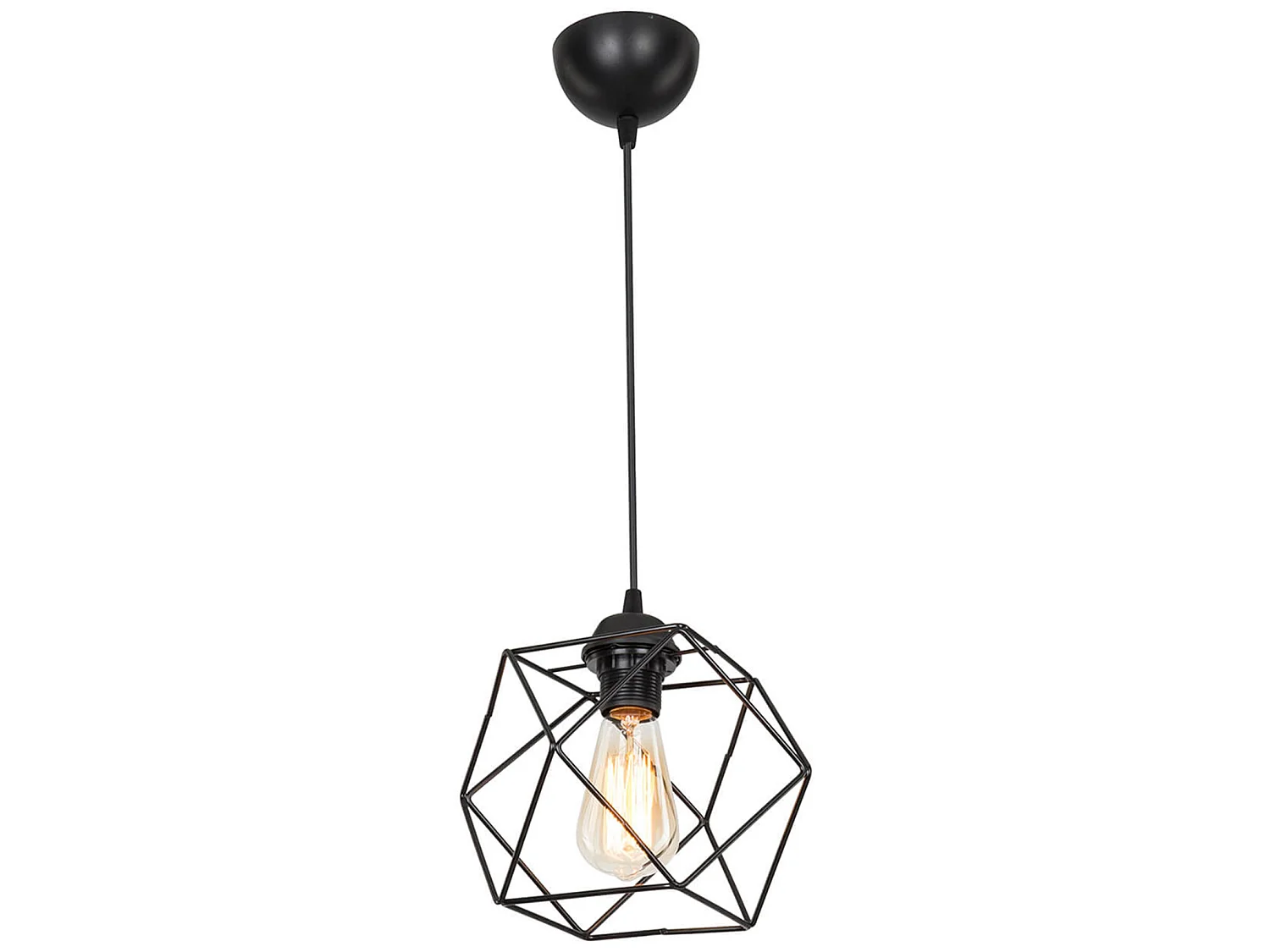 Suspension Brentwood en métal 60 cm E27 noir [lux.pro]