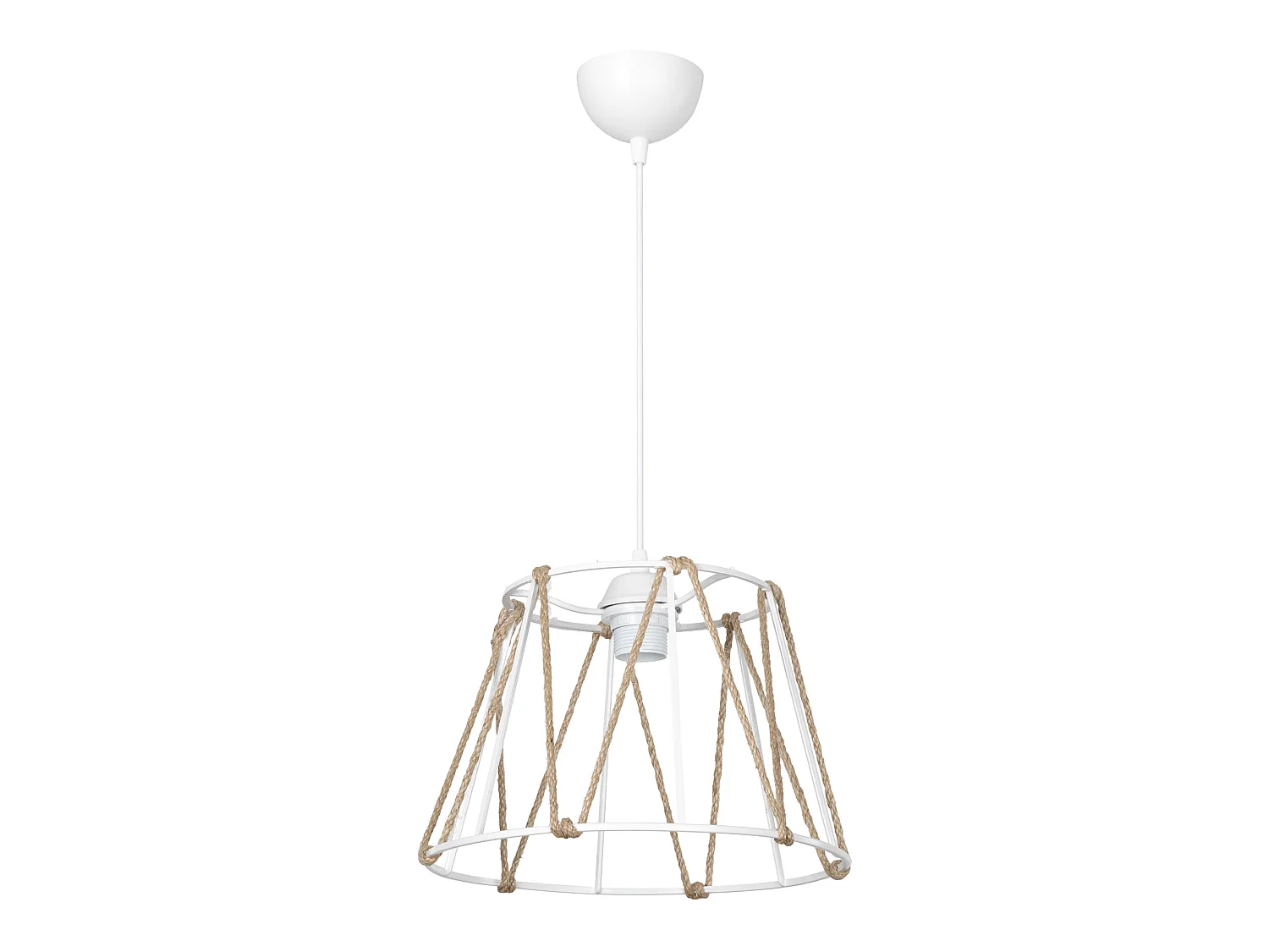 Suspension Halifax en ABS et corde de jute hauteur 60 cm E27 blanc / naturel [lux.pro]