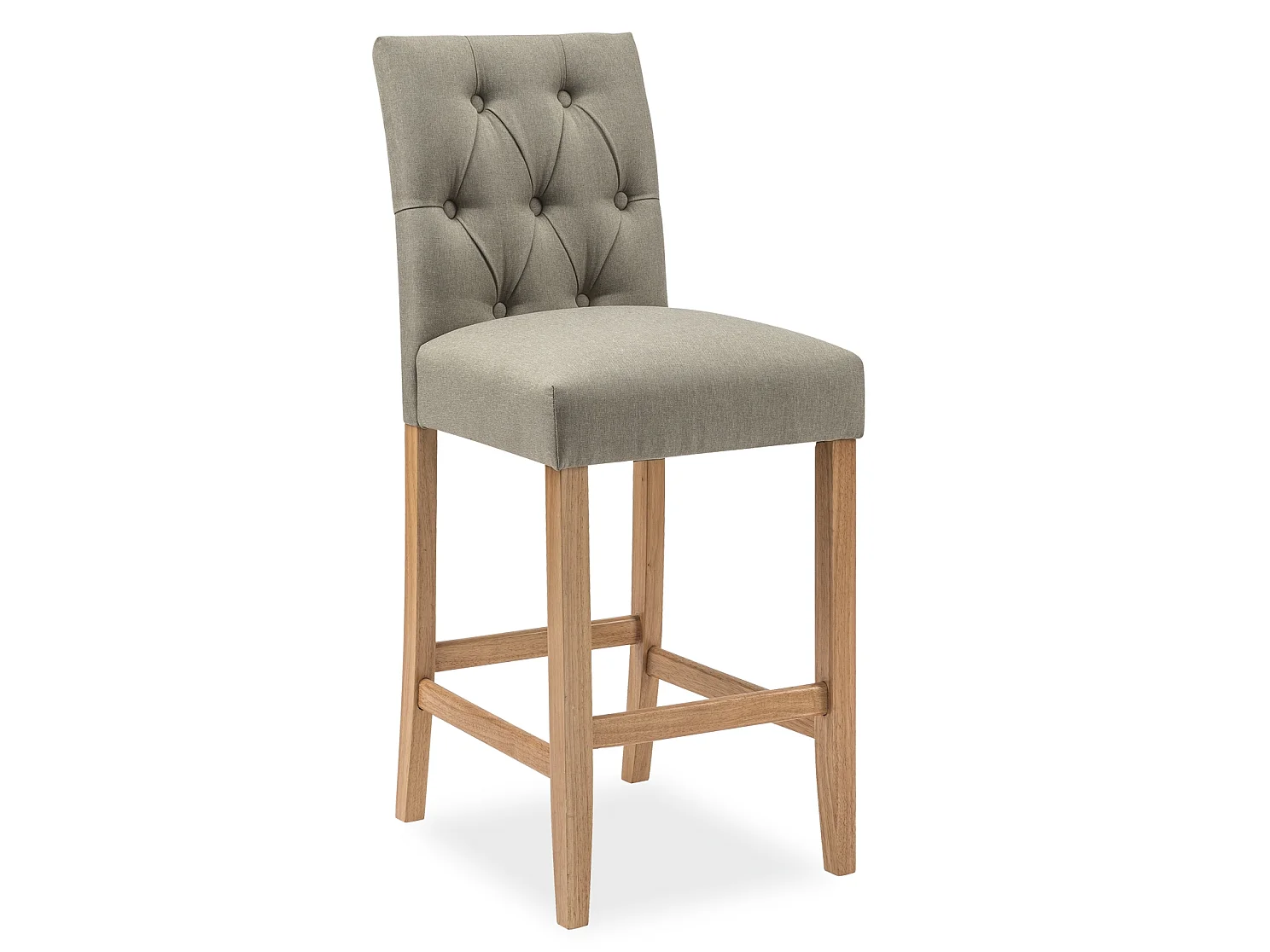 Lot de 2 chaises de bar en bois Gaya tissu Beige - H65cm