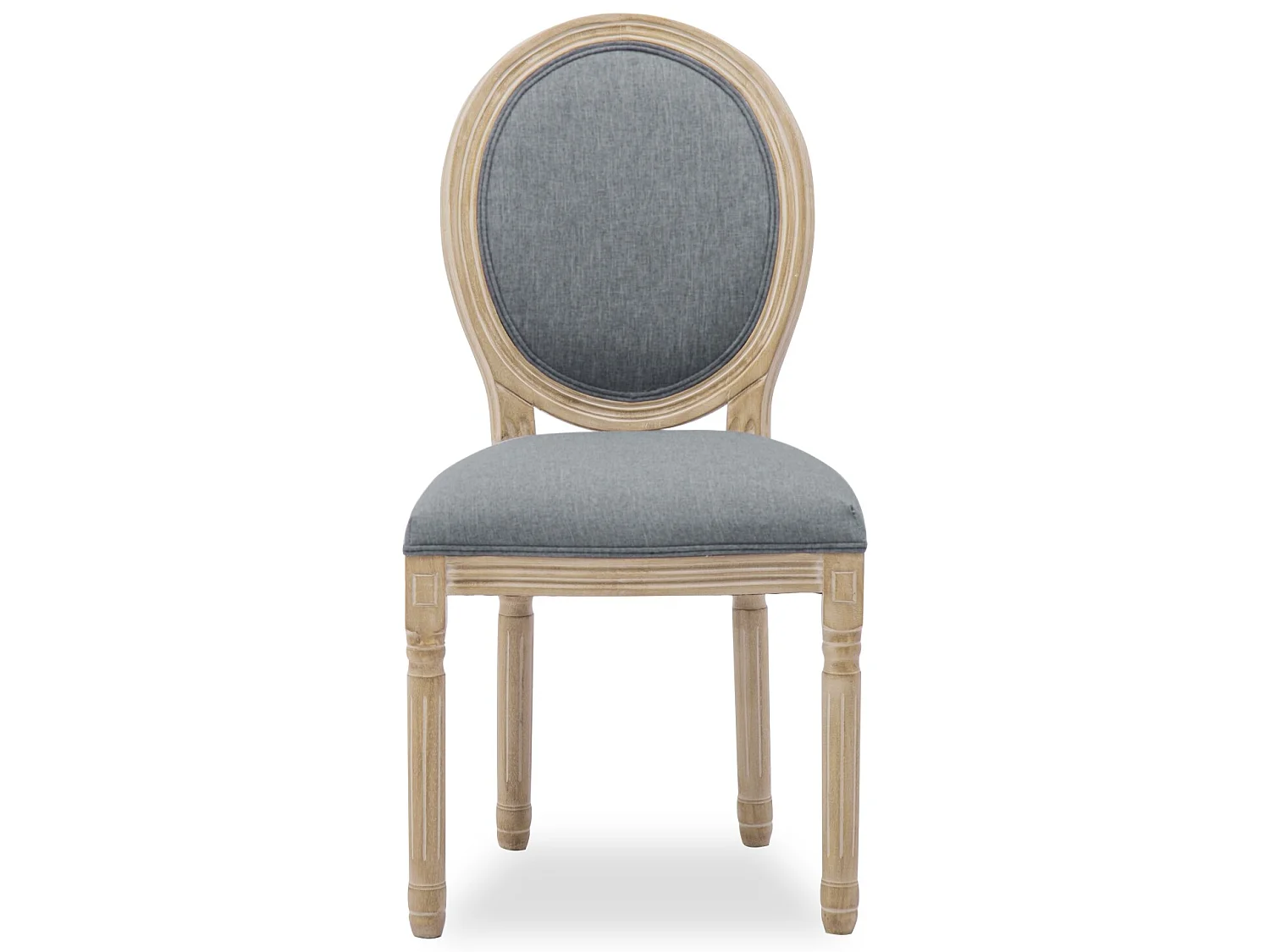 Lot de 2 chaises médaillon Louis XVI tissu Gris