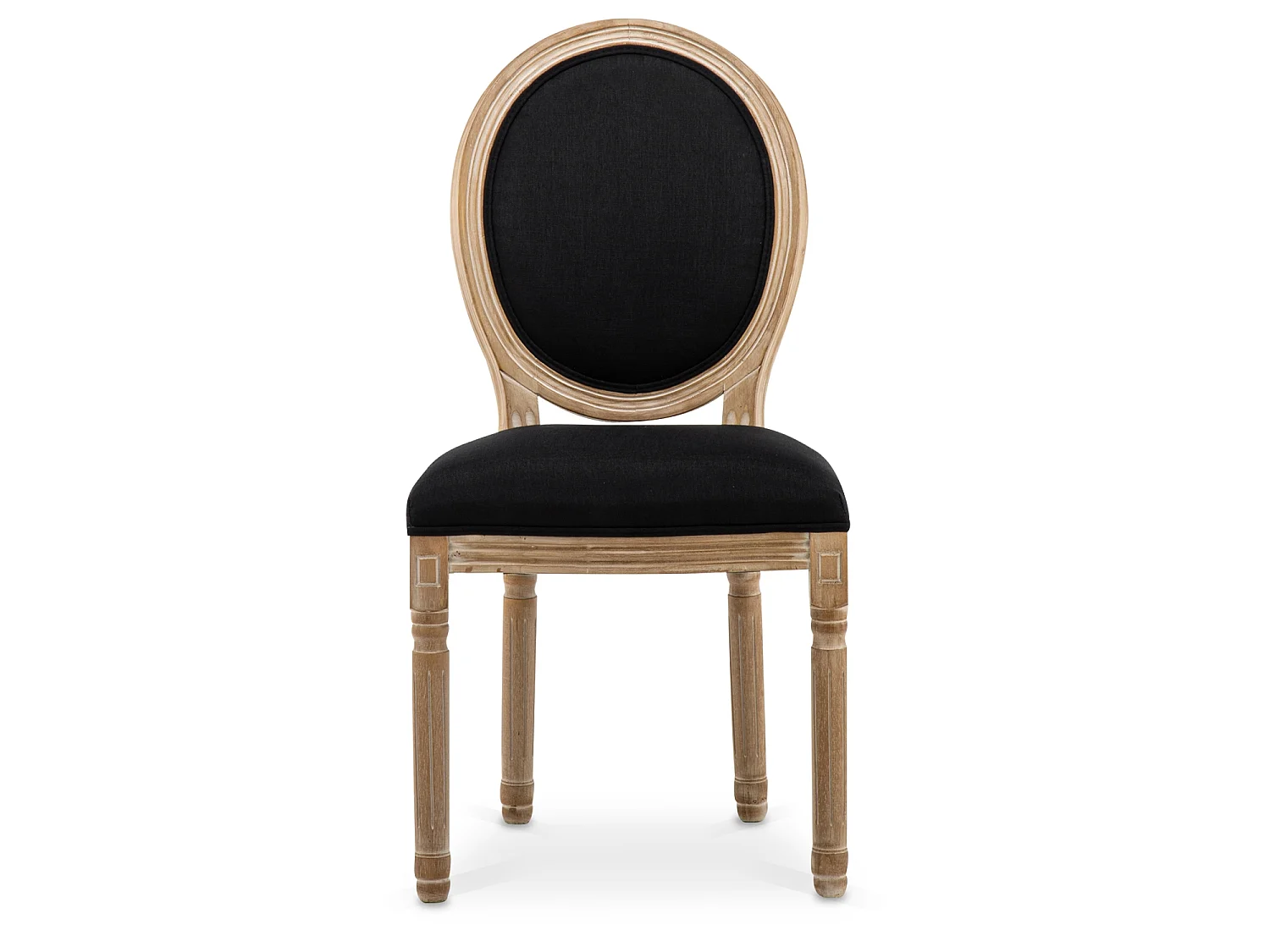 Lot de 2 chaises médaillon Louis XVI tissu Noir