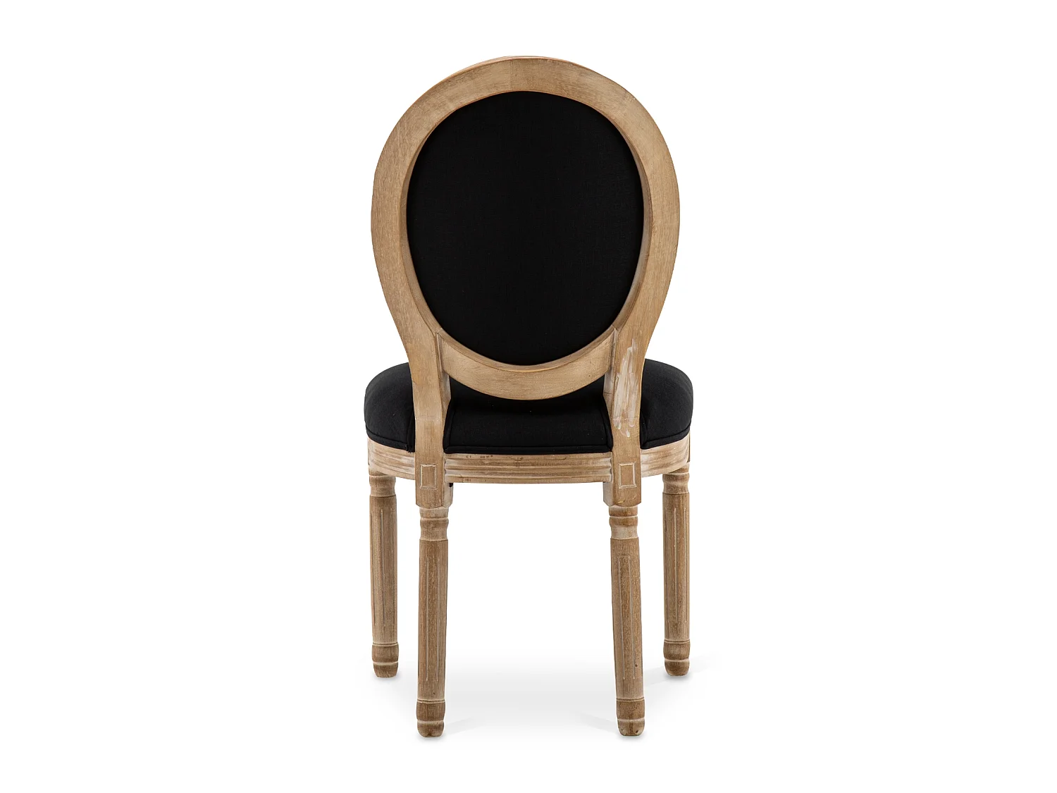 Lot de 2 chaises médaillon Louis XVI tissu Noir