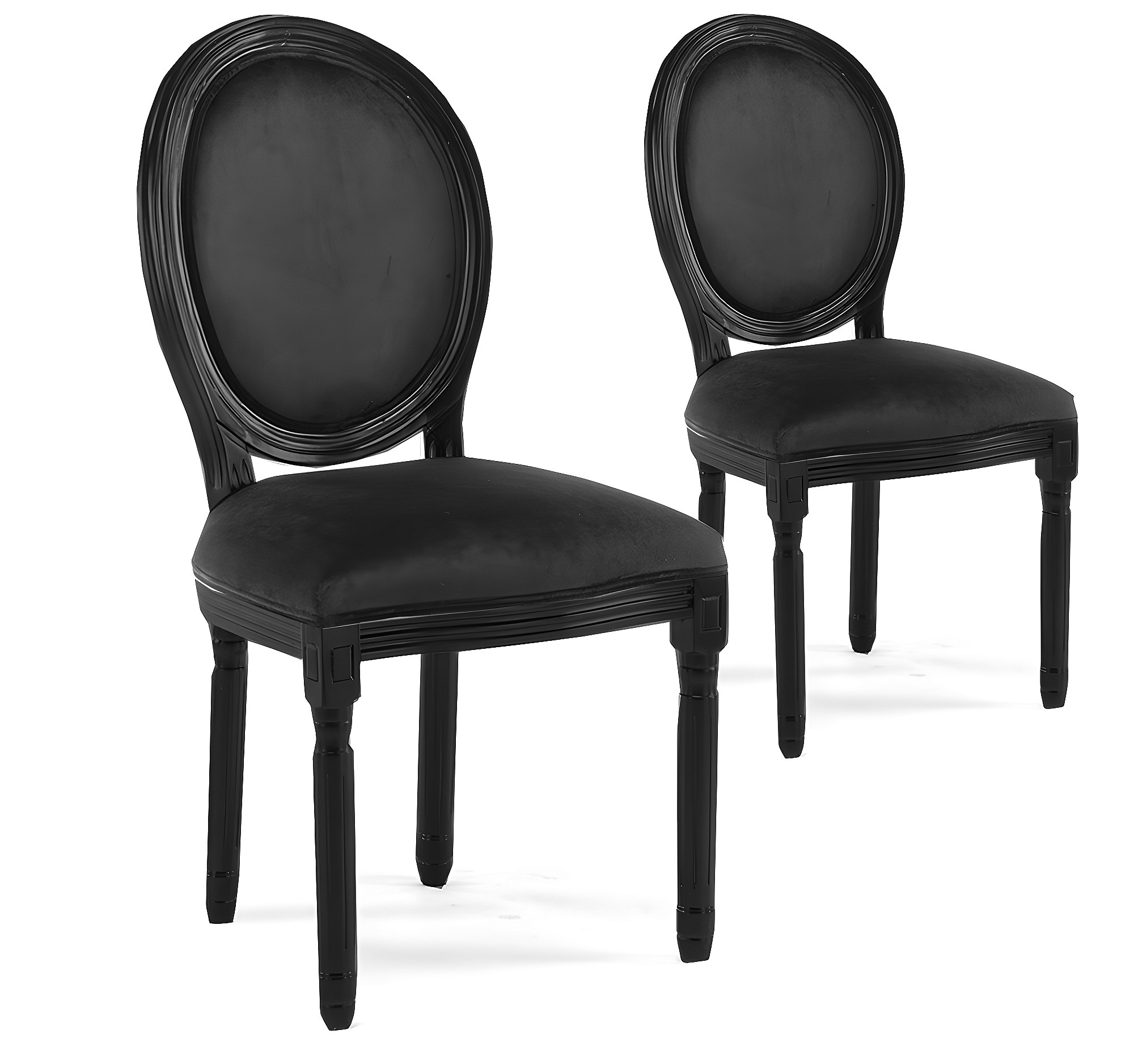 Fauteuils à dossier médaillon style Louis XVI