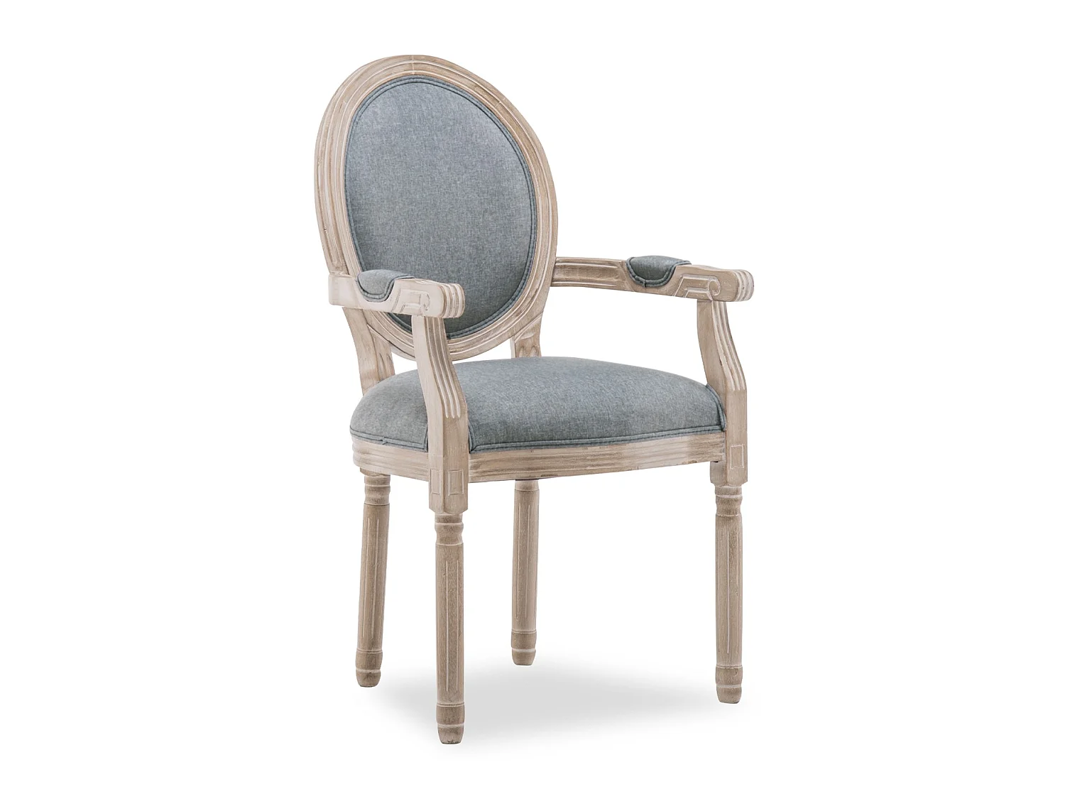 Fauteuil médaillon Louis XVI tissu Gris